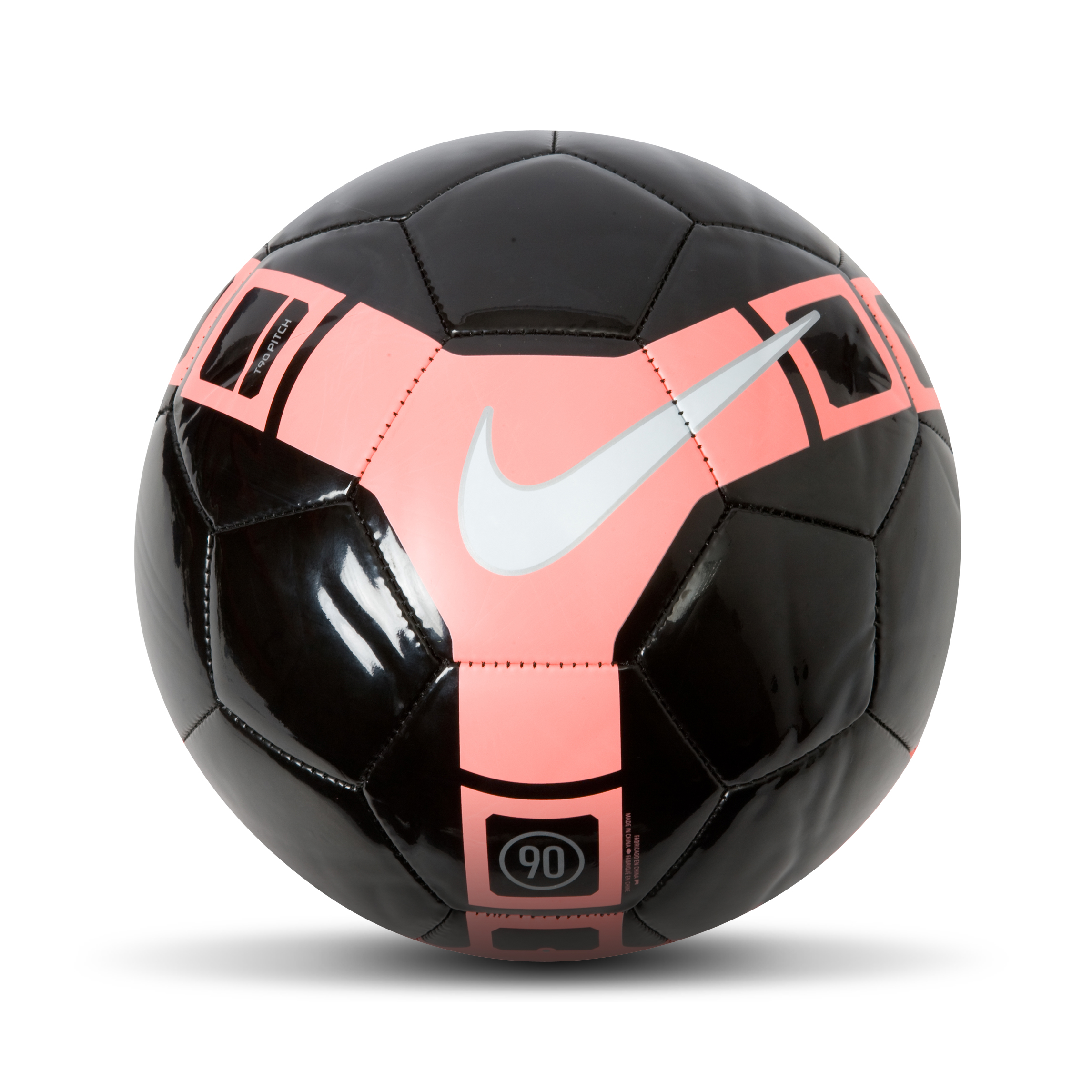 Nike T90 Pitch Football - Black/Orange Blaze/White - Size 5