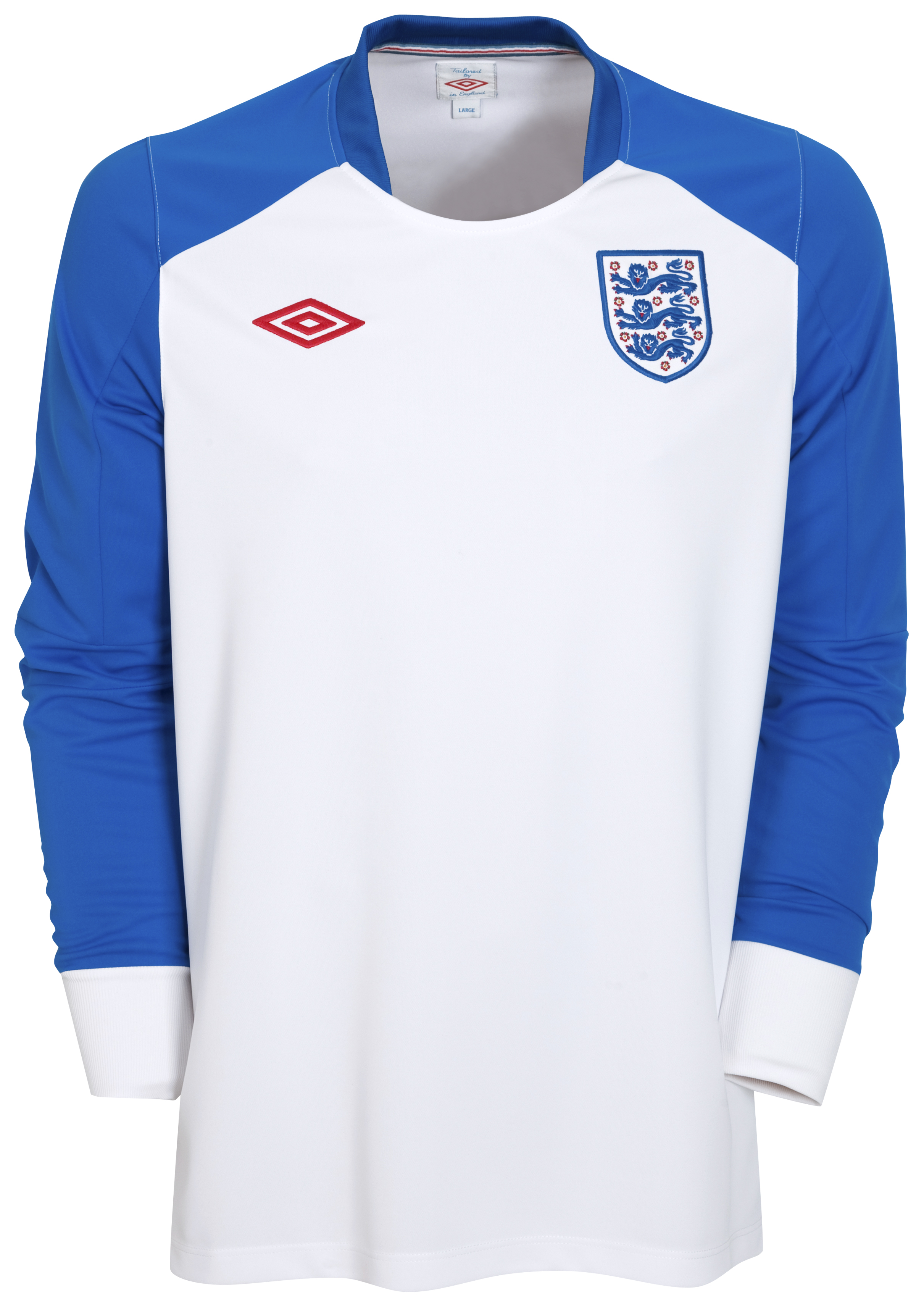 England World Cup Training Jersey 2010/11  Long Sleeved  White/Victoria Blue  Kids