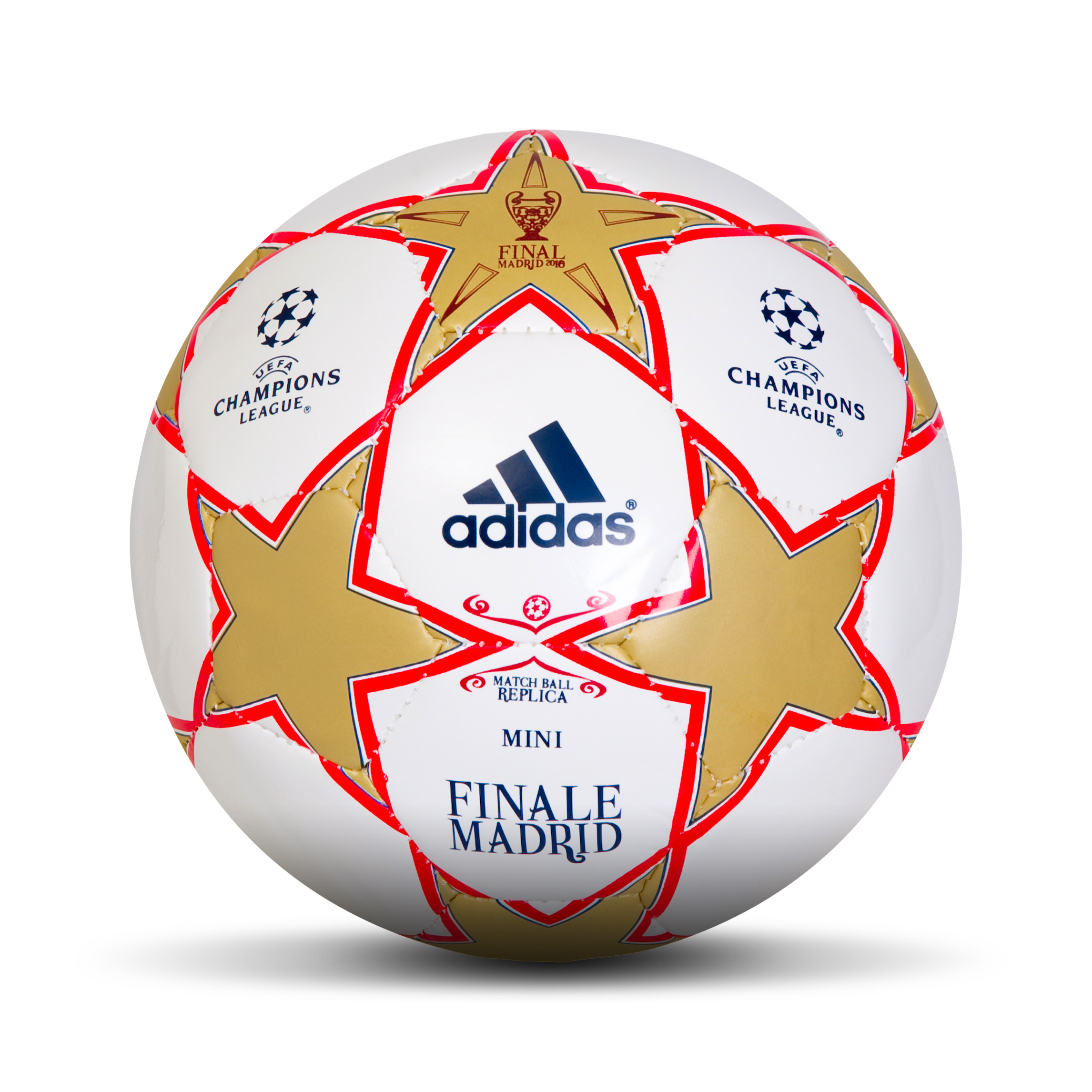 adidas Real Madrid Finale Miniball - White/Light Gold Met - Size 1