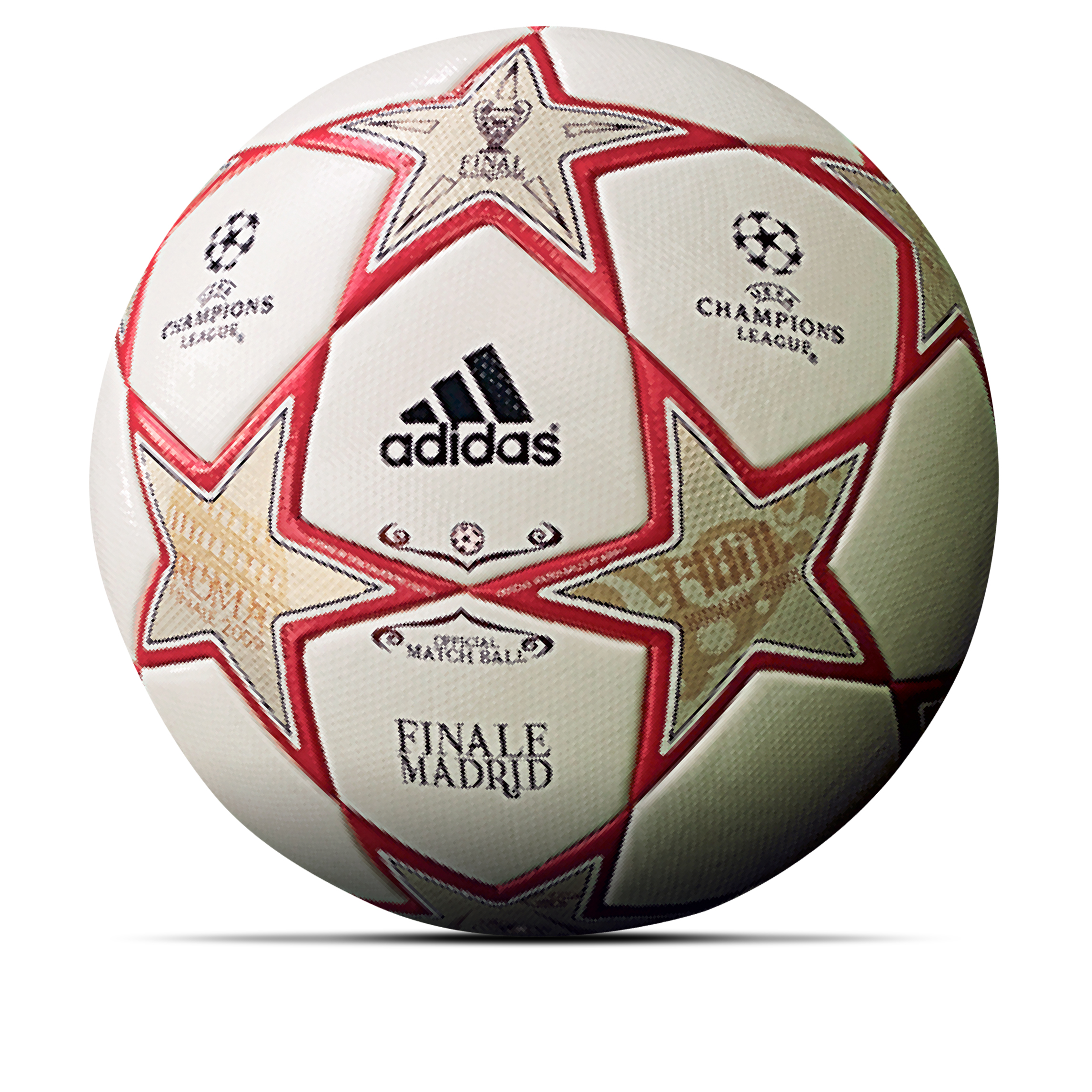 adidas UEFA Champions League Finale Football  - White/Light Gold Met - Size