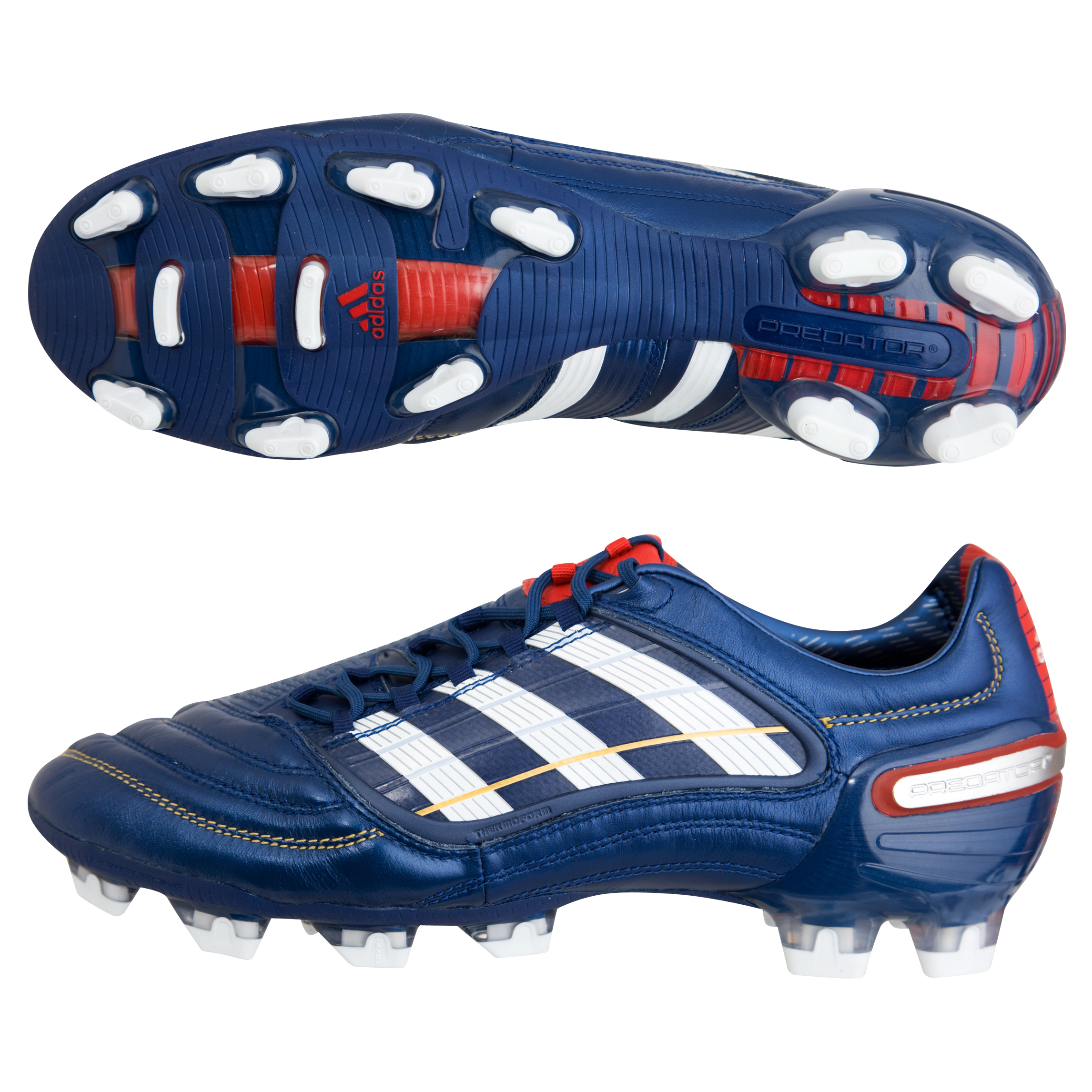 adidas Predator X Champions League Firm Ground Football Boots - Blue/White/Light Scarlet.