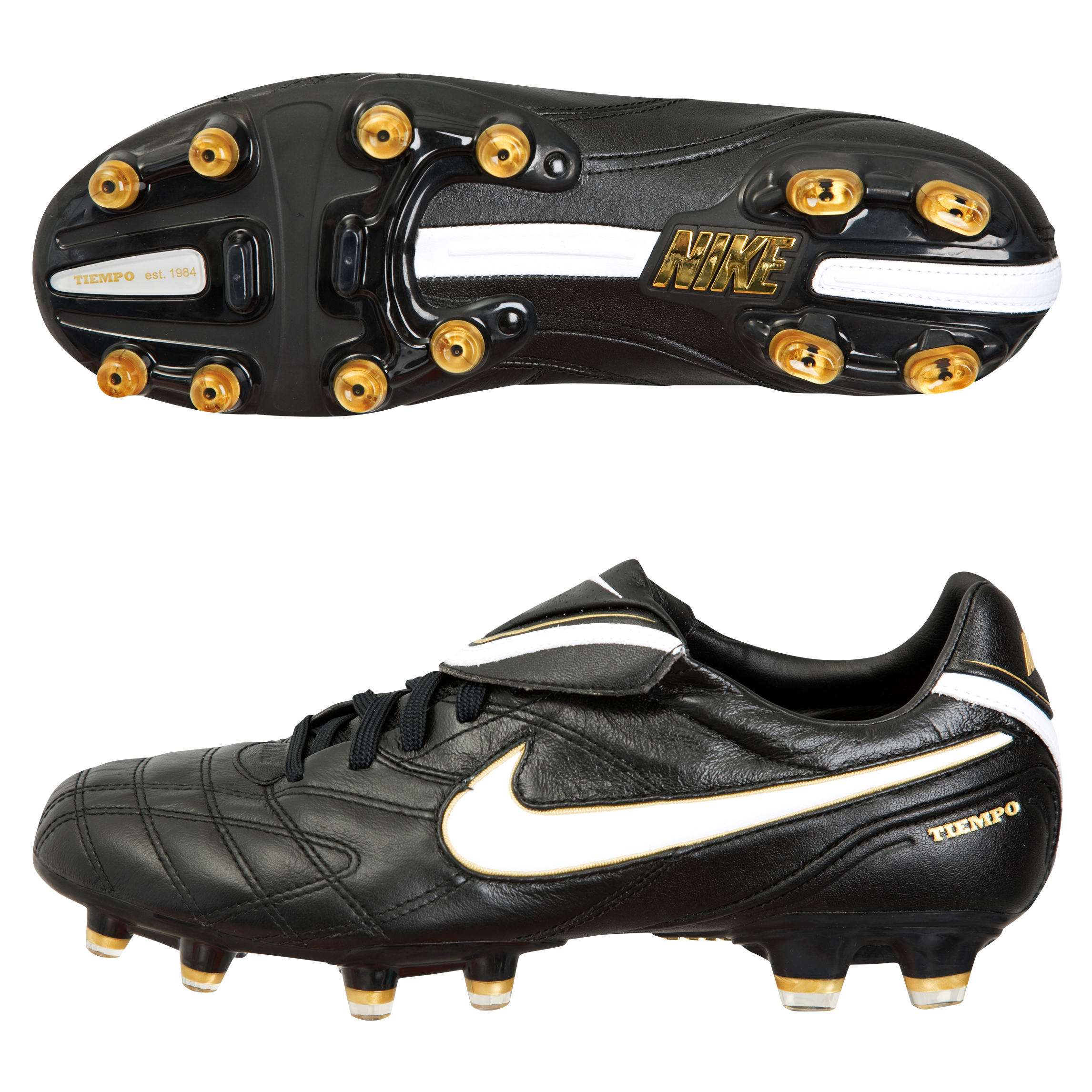 Nike Tiempo Legend III Firm Ground Football Boots - Black/White-Metallic Gold.