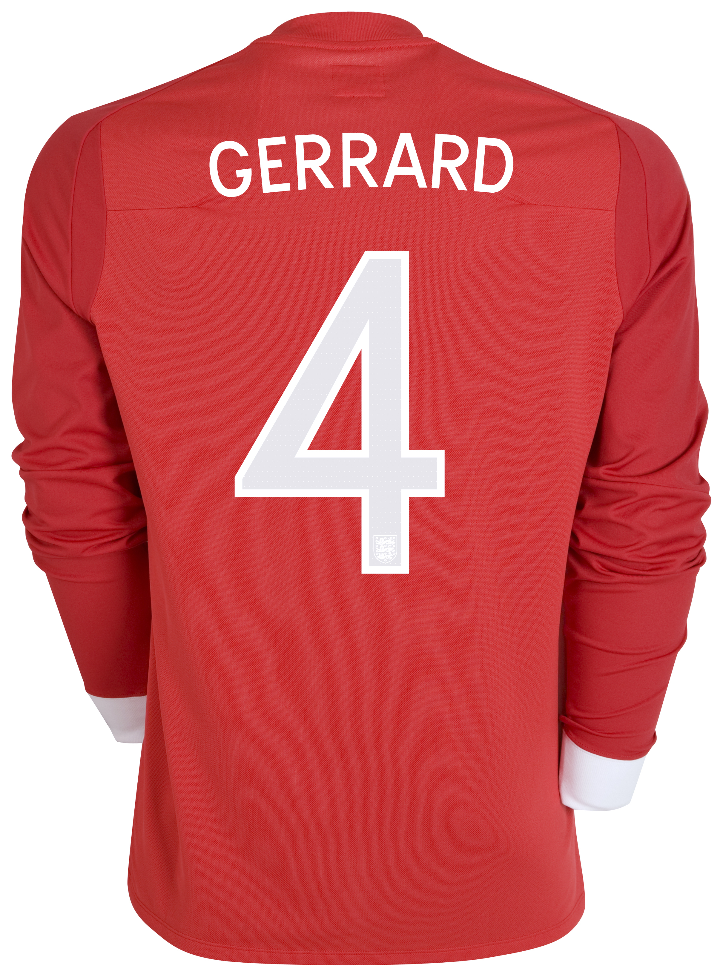 England Away Shirt 2010/12 With Gerrard 4 printing - L/S - Kids
