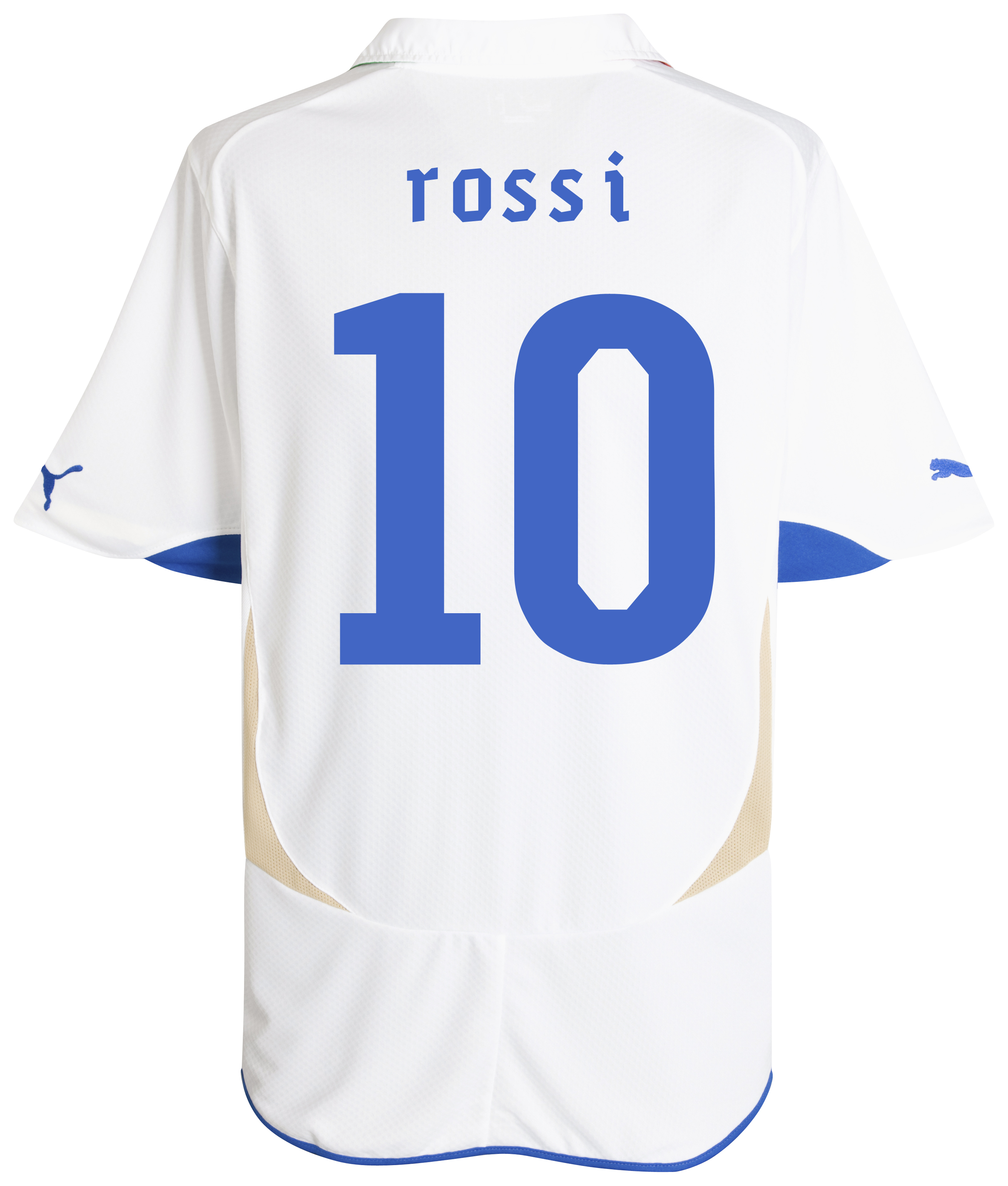 Italy Away Shirt 2010/11 - White with Rossi 10 printing.