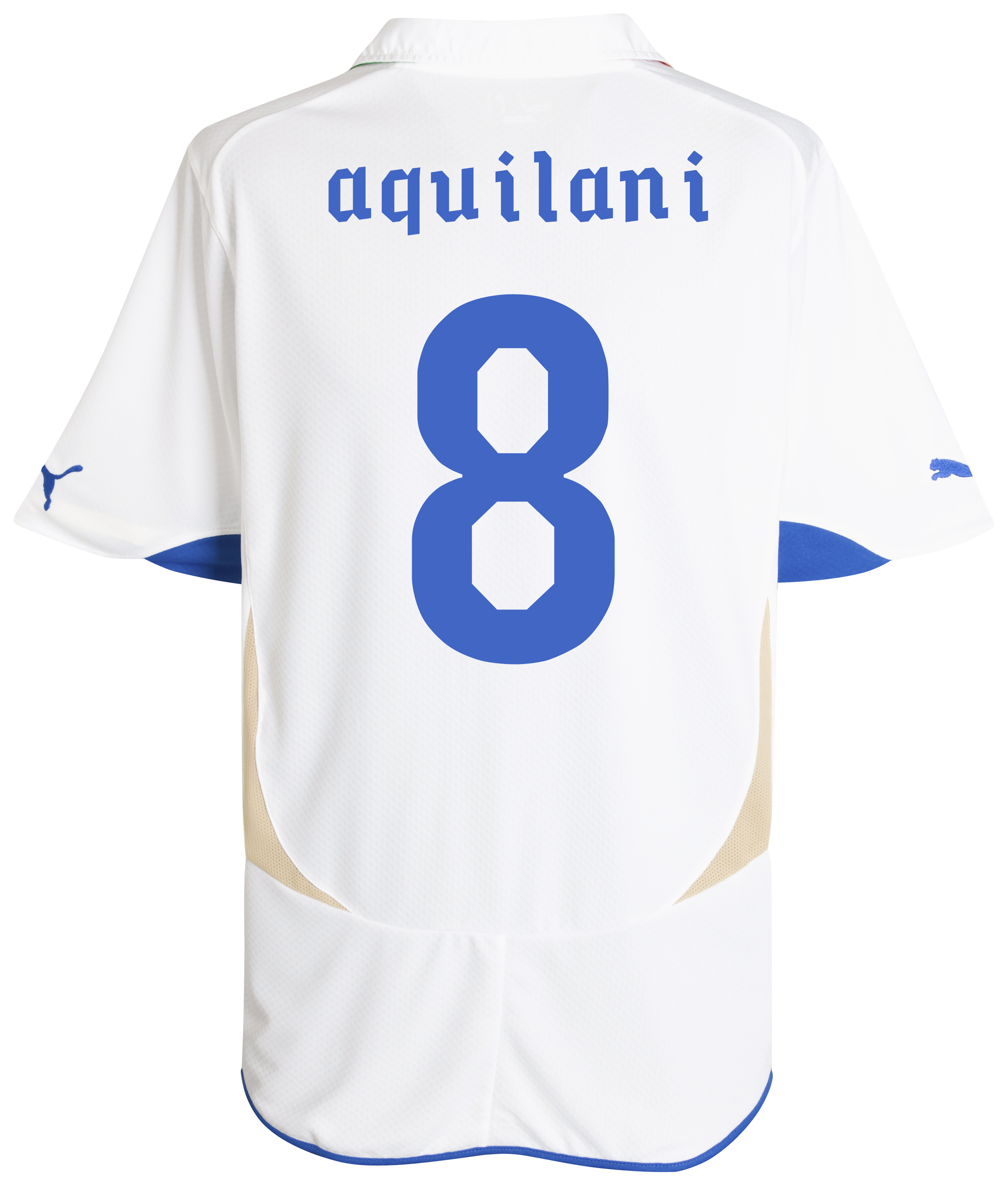 Italy Away Shirt 2010/11 - White with Aquilani 8 printing.
 