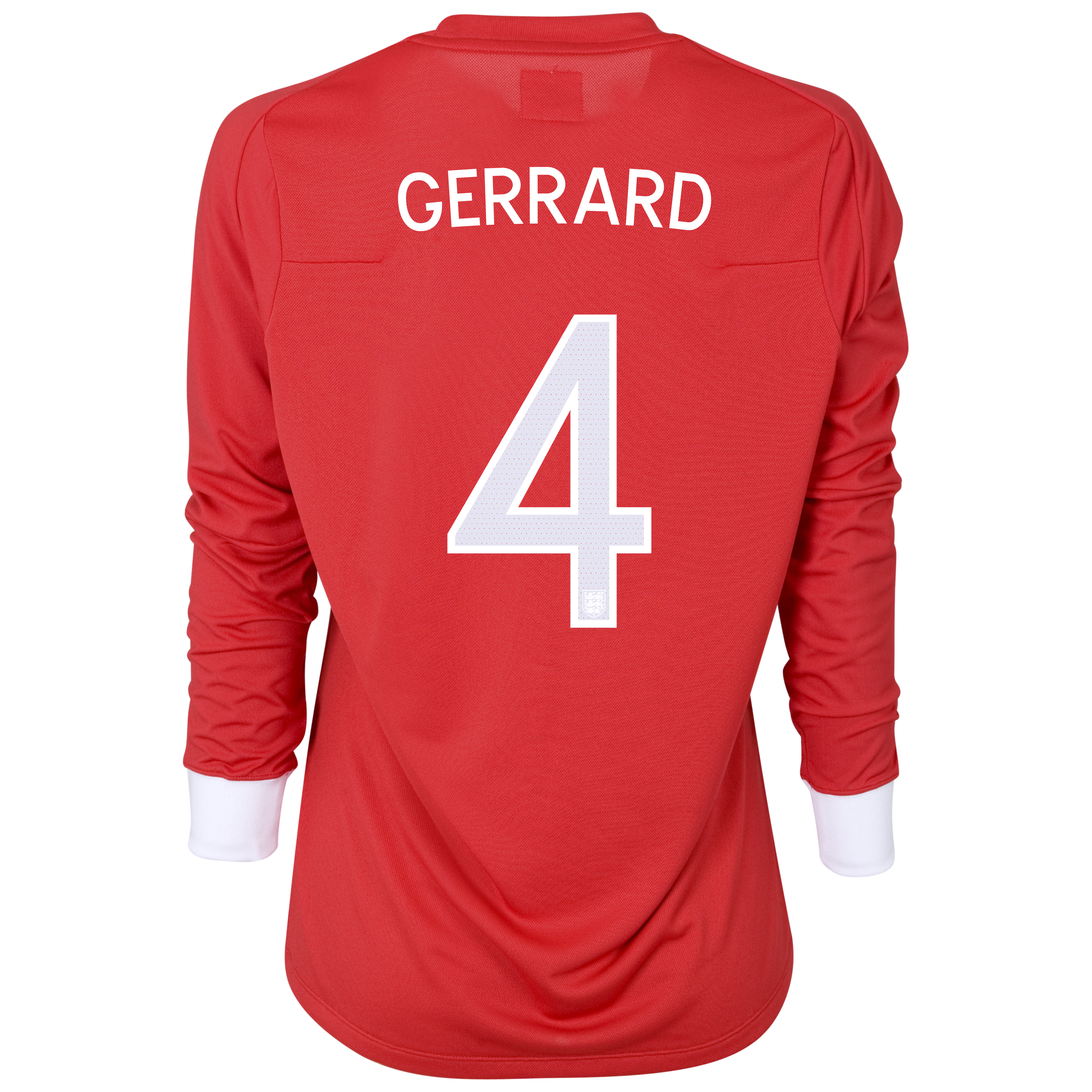 England Away Shirt 2010/12 with Gerrard 4 printing - L/S - Girls
