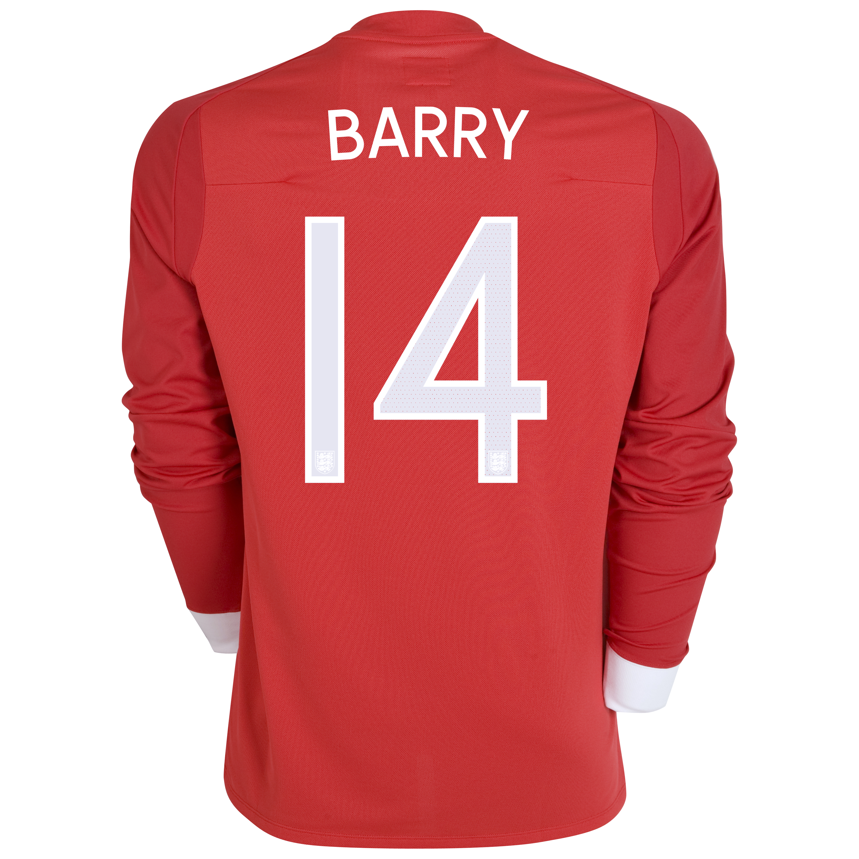 England Away Shirt 2010/12 with Barry 14 printing - L/S