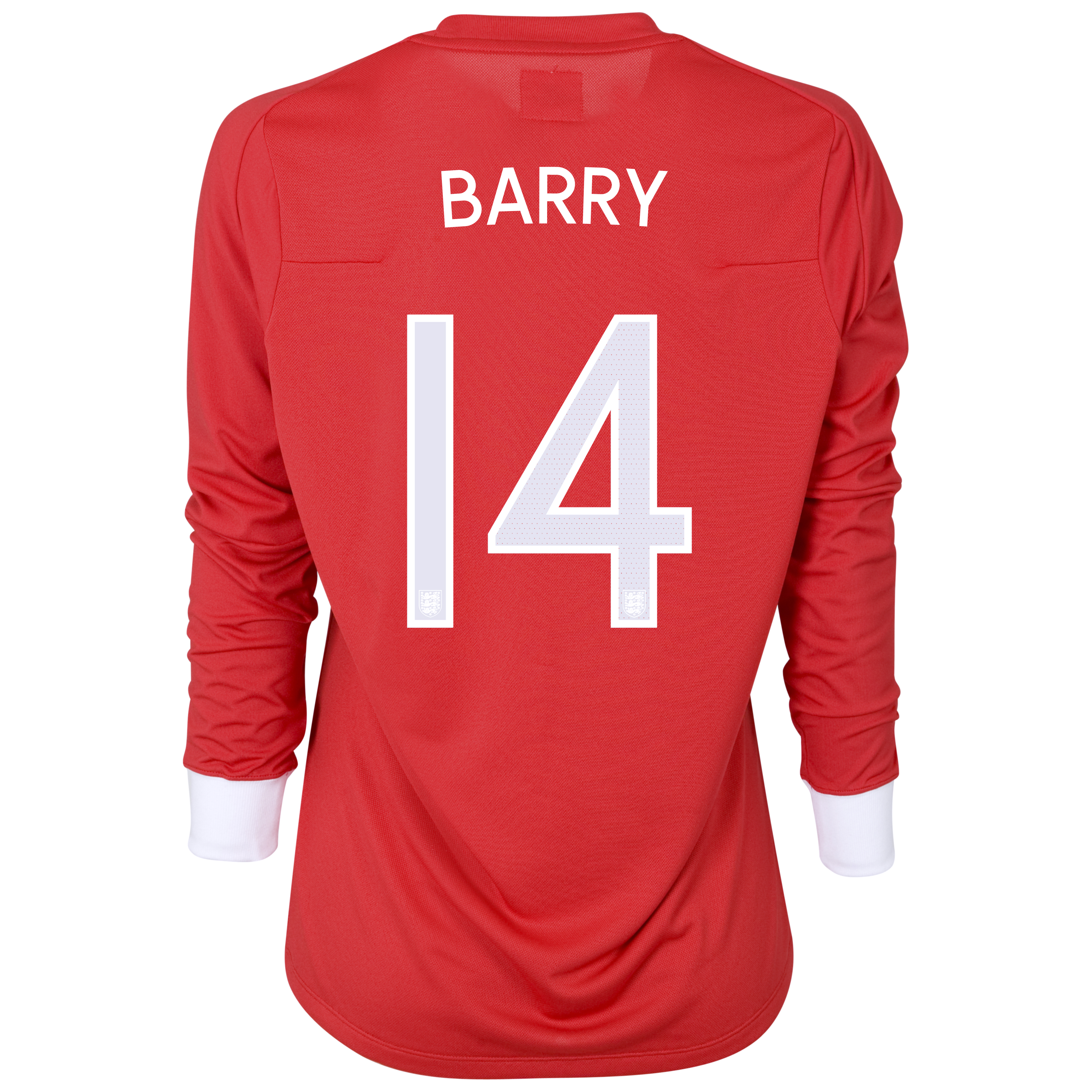England Away Shirt 2010 with Barry 14 printing  Long Sleeved  Womens