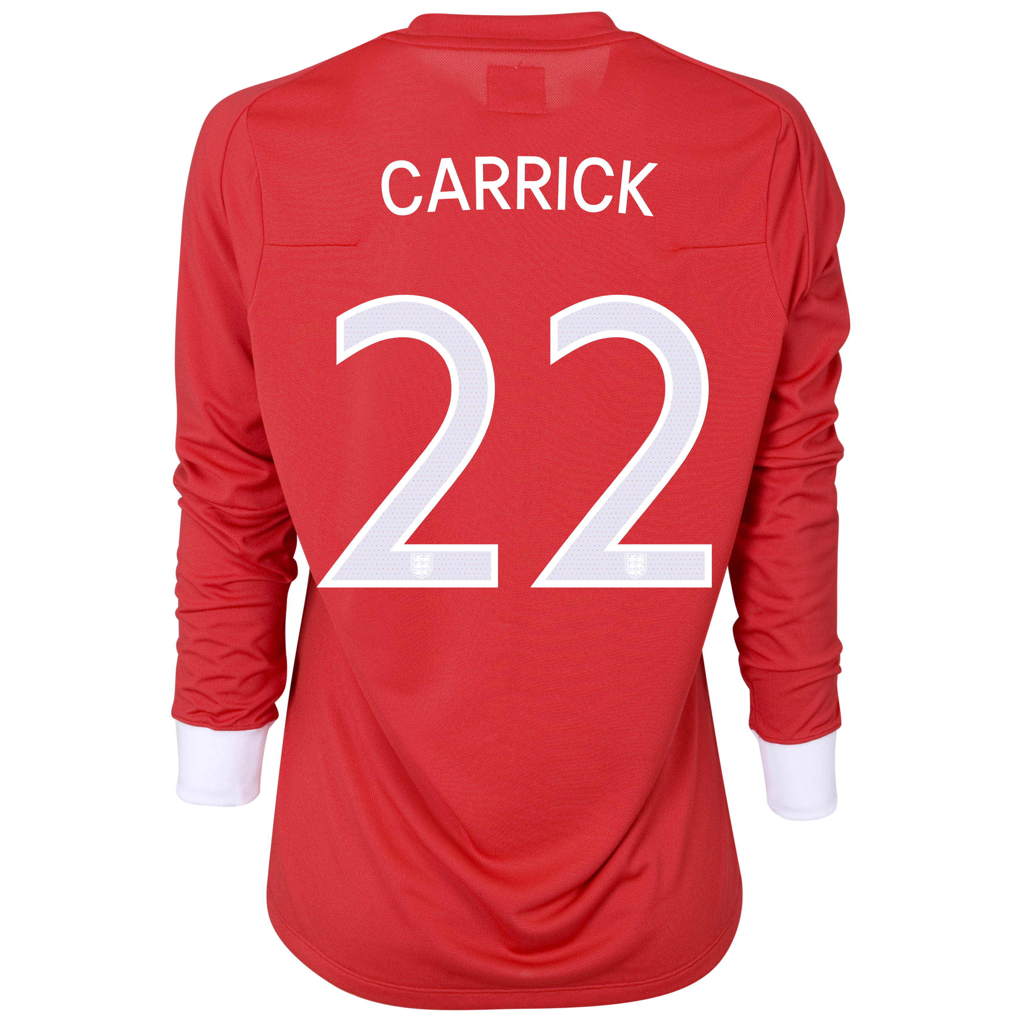 England Away Shirt 2010/12 with Carrick 22 printing - L/S - Womens