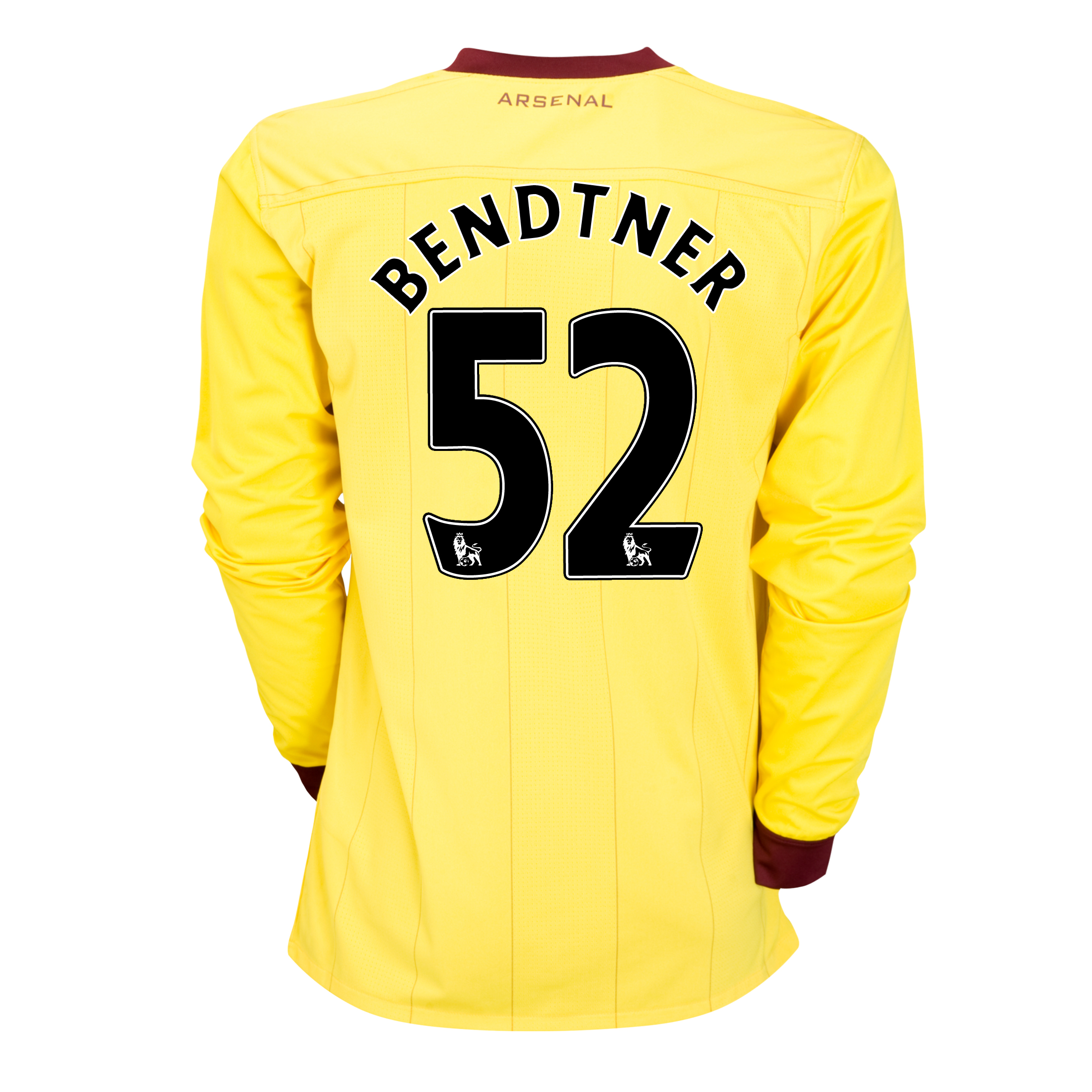 Arsenal Away Shirt 2010 11 With Bendtner 52 Printing Long Sleeved