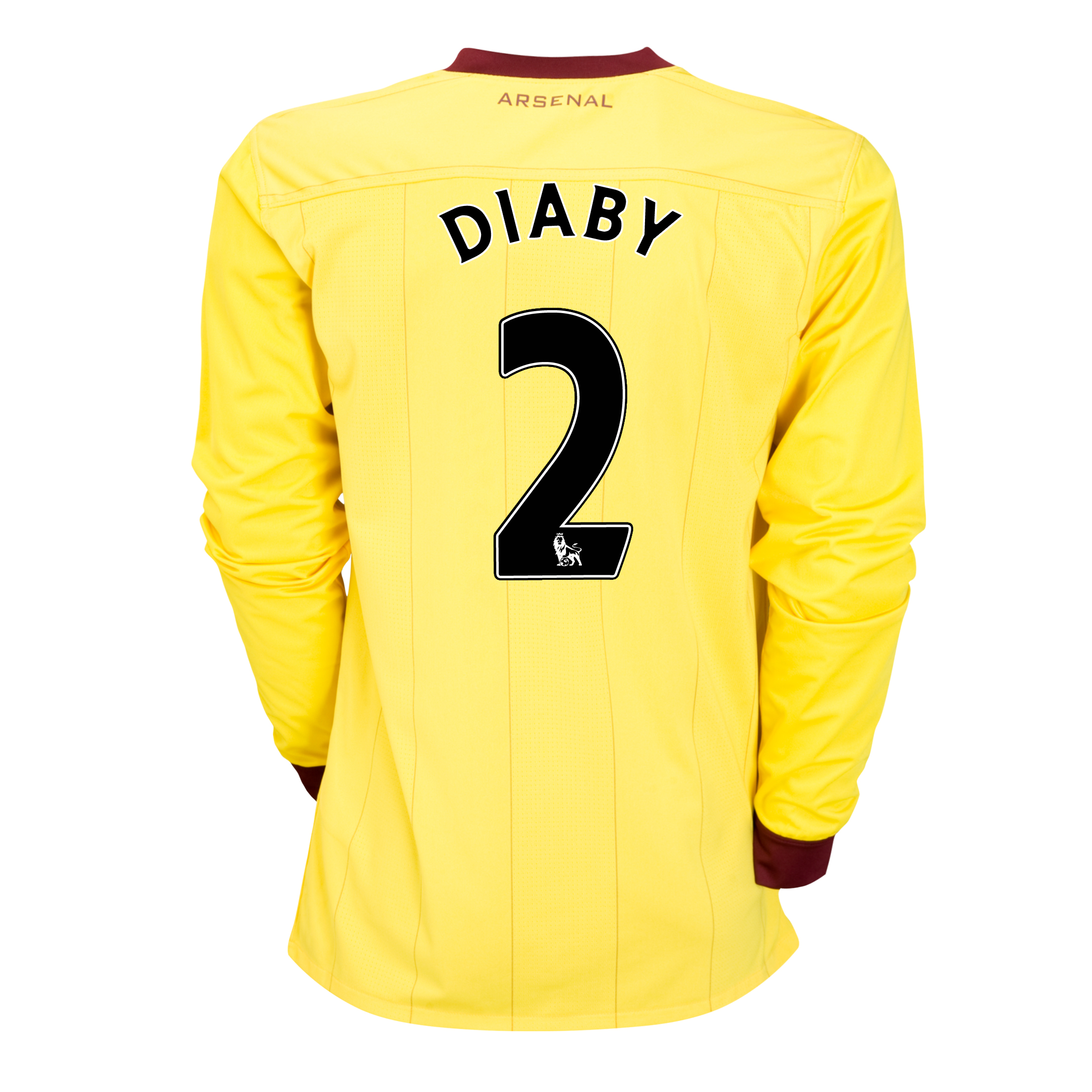Arsenal Away Shirt 2010 11 With Diaby 2 Printing Long Sleeved Kids
