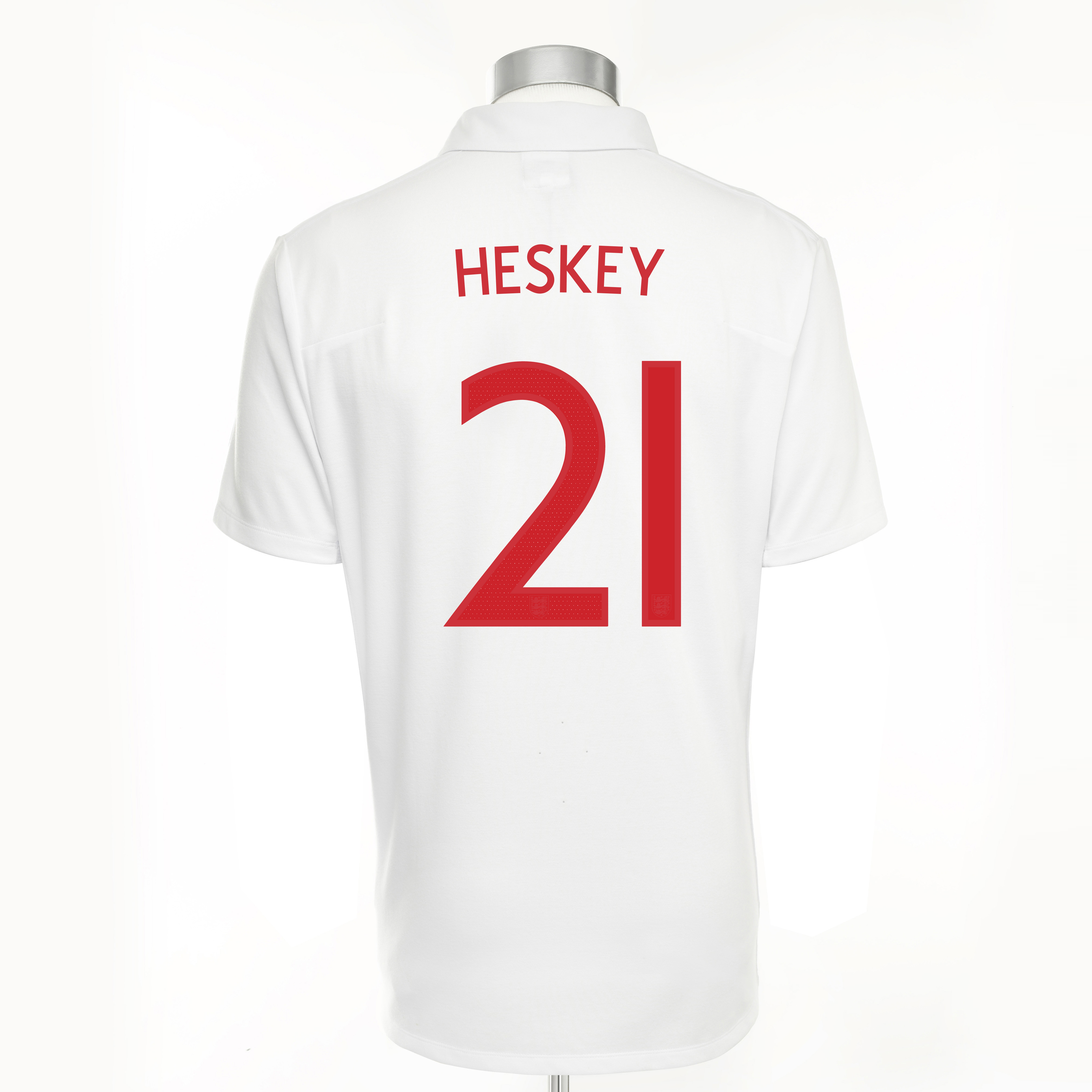 England Home Shirt 2009/10 with Heskey 21 printing - Kids