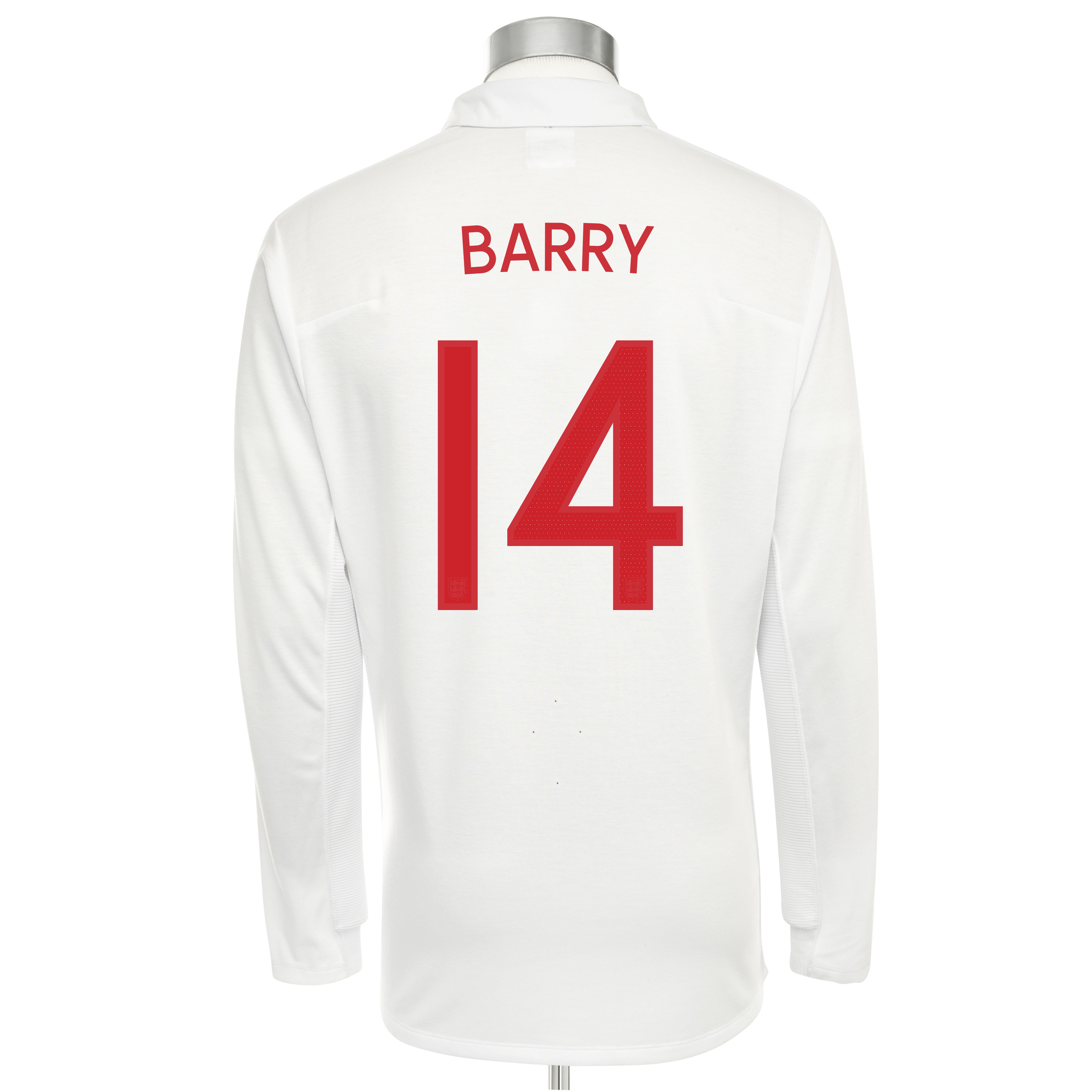 England Home Shirt 2009/10 with Barry 14 printing - L/S - Kids
