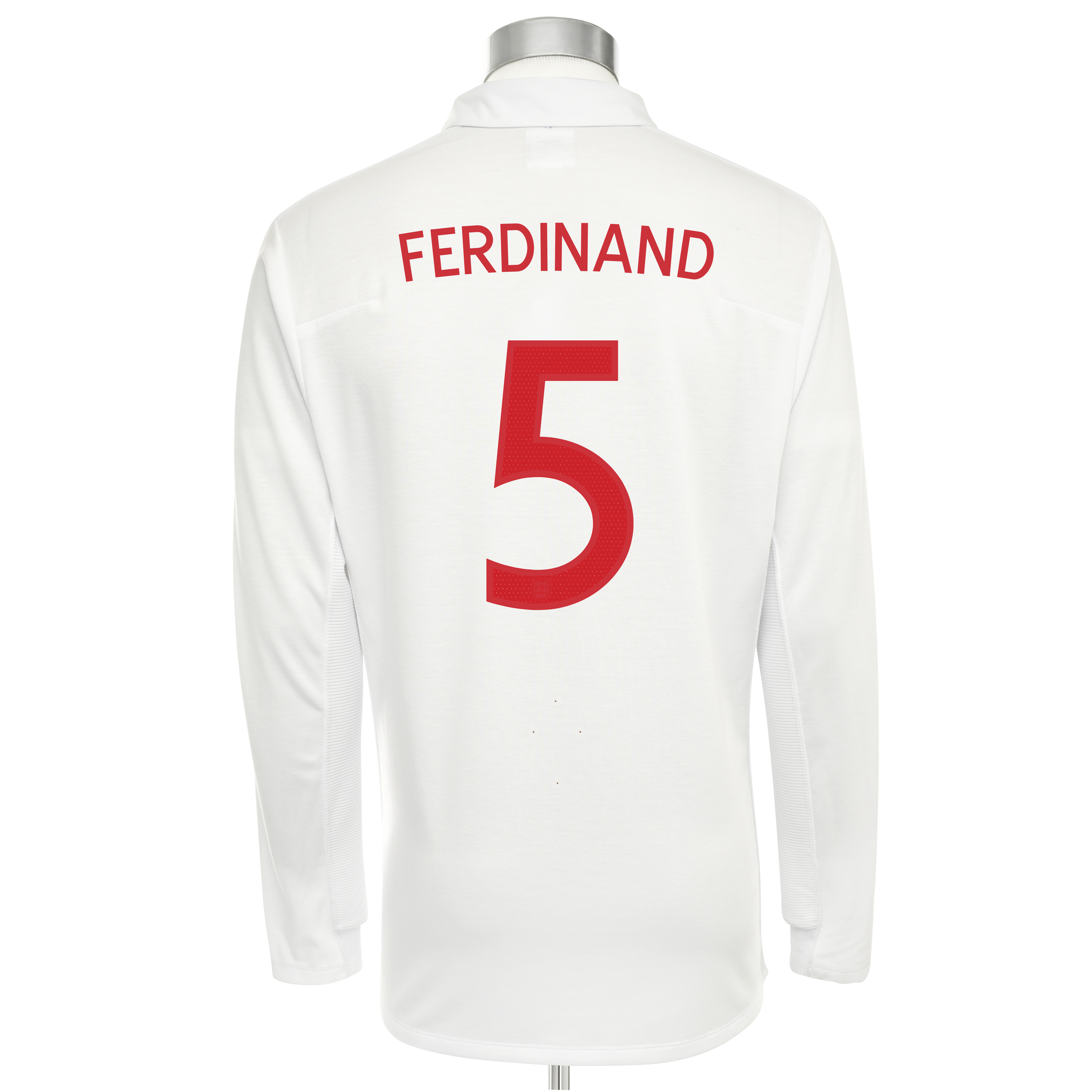 England Home Shirt 2009/10 with Ferdinand 5 printing - Long Sleeved - Kids Small Image