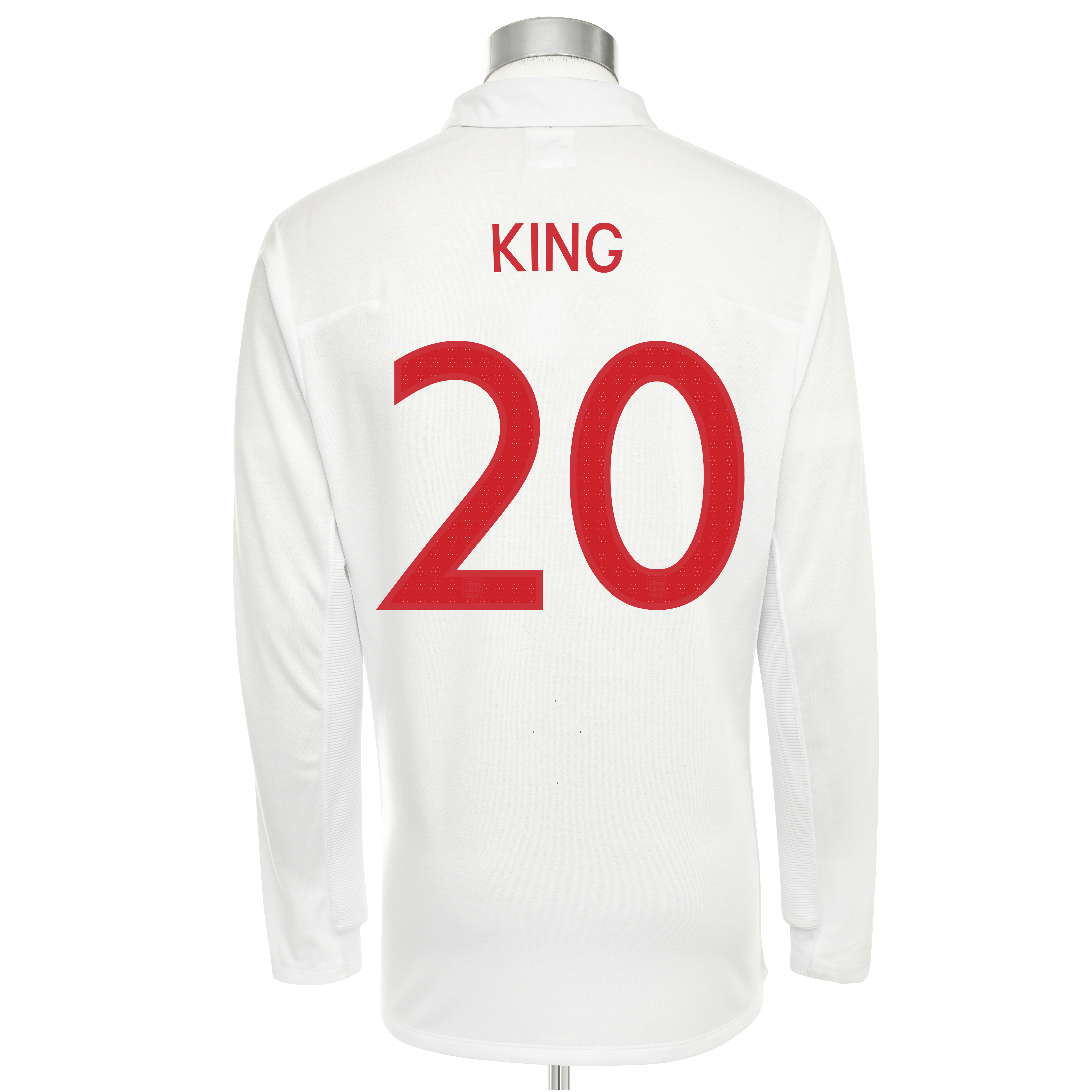England Home Shirt 2009/10 with King 20 printing - Long Sleeved - Kids Small Image