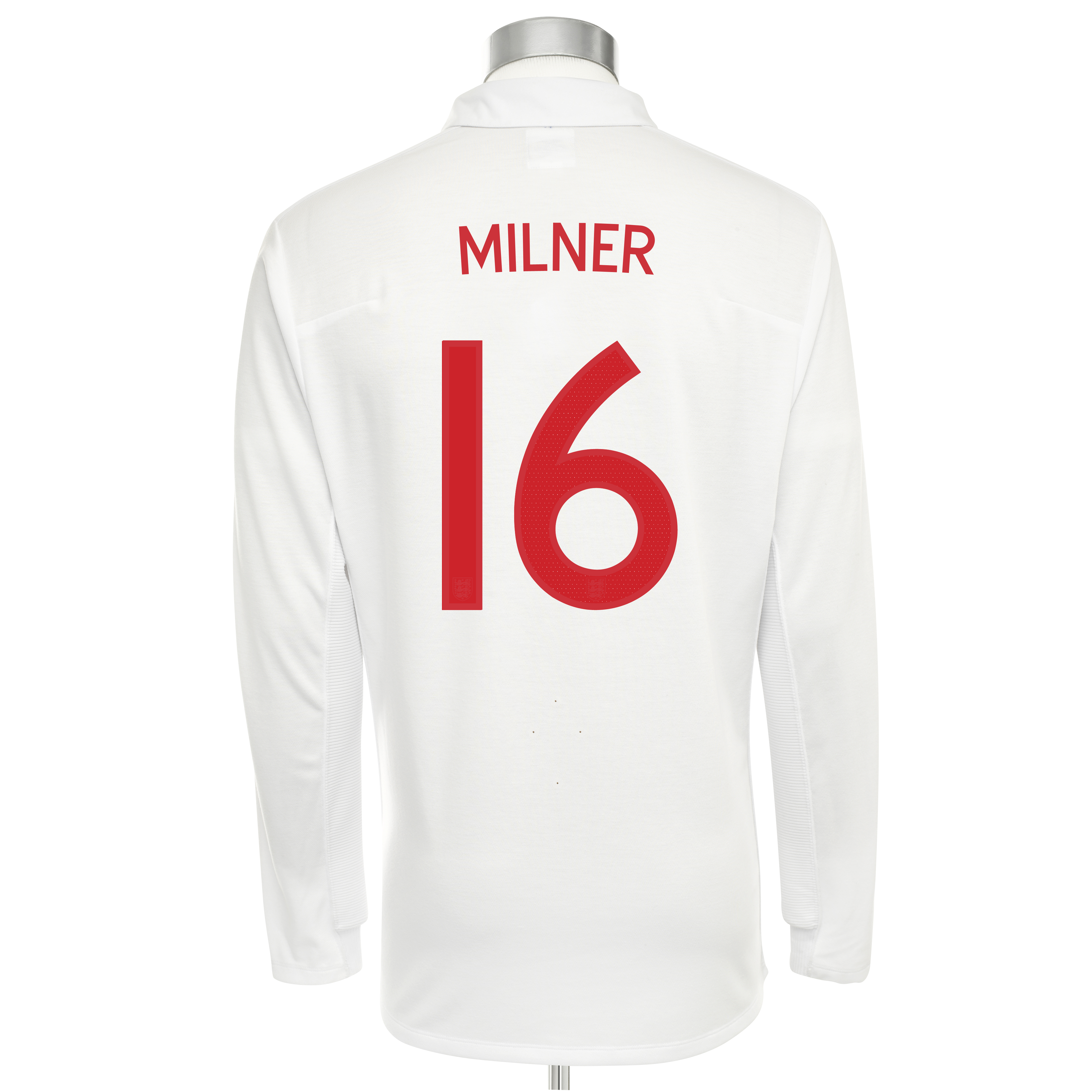 England Home Shirt 2009/10 with Milner 16 printing - Long Sleeved - Kids Small Image