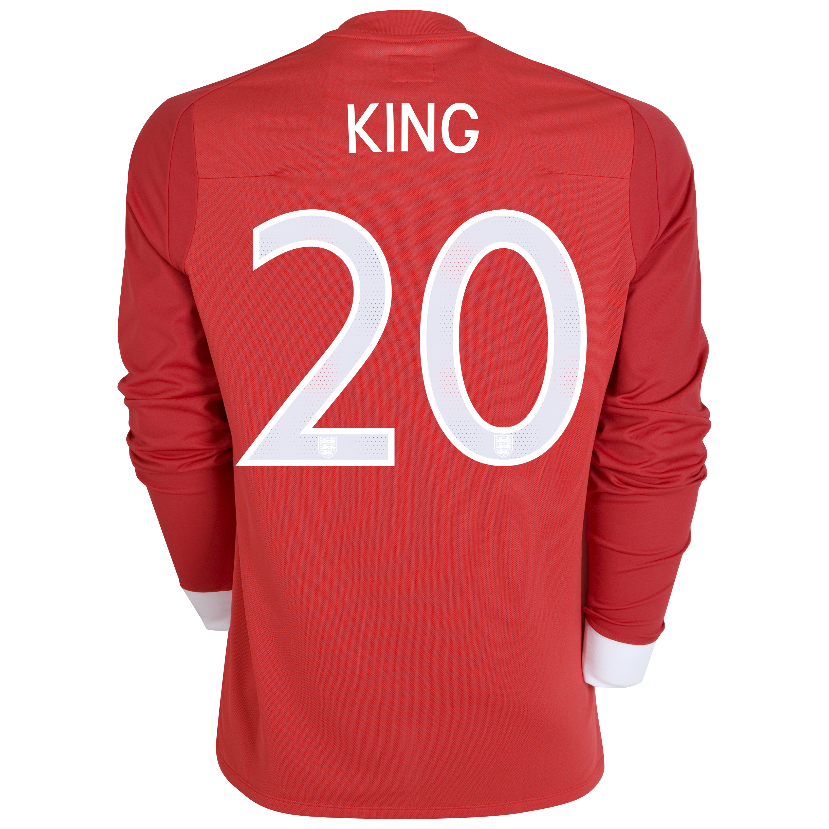 England Away Shirt 2010/12 with King 20 printing - L/S