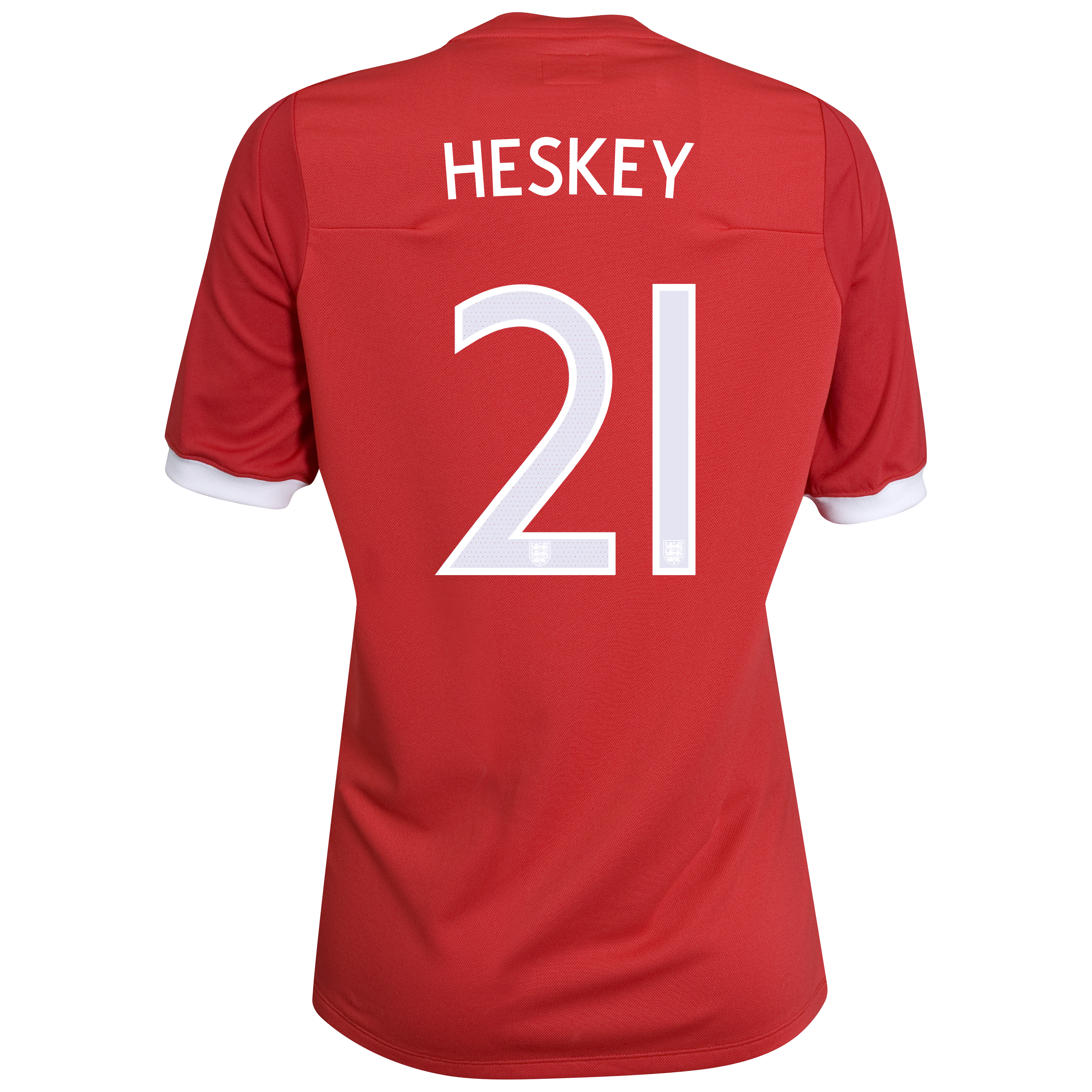 England Away Shirt 2010/12 with Heskey 21 printing - Womens