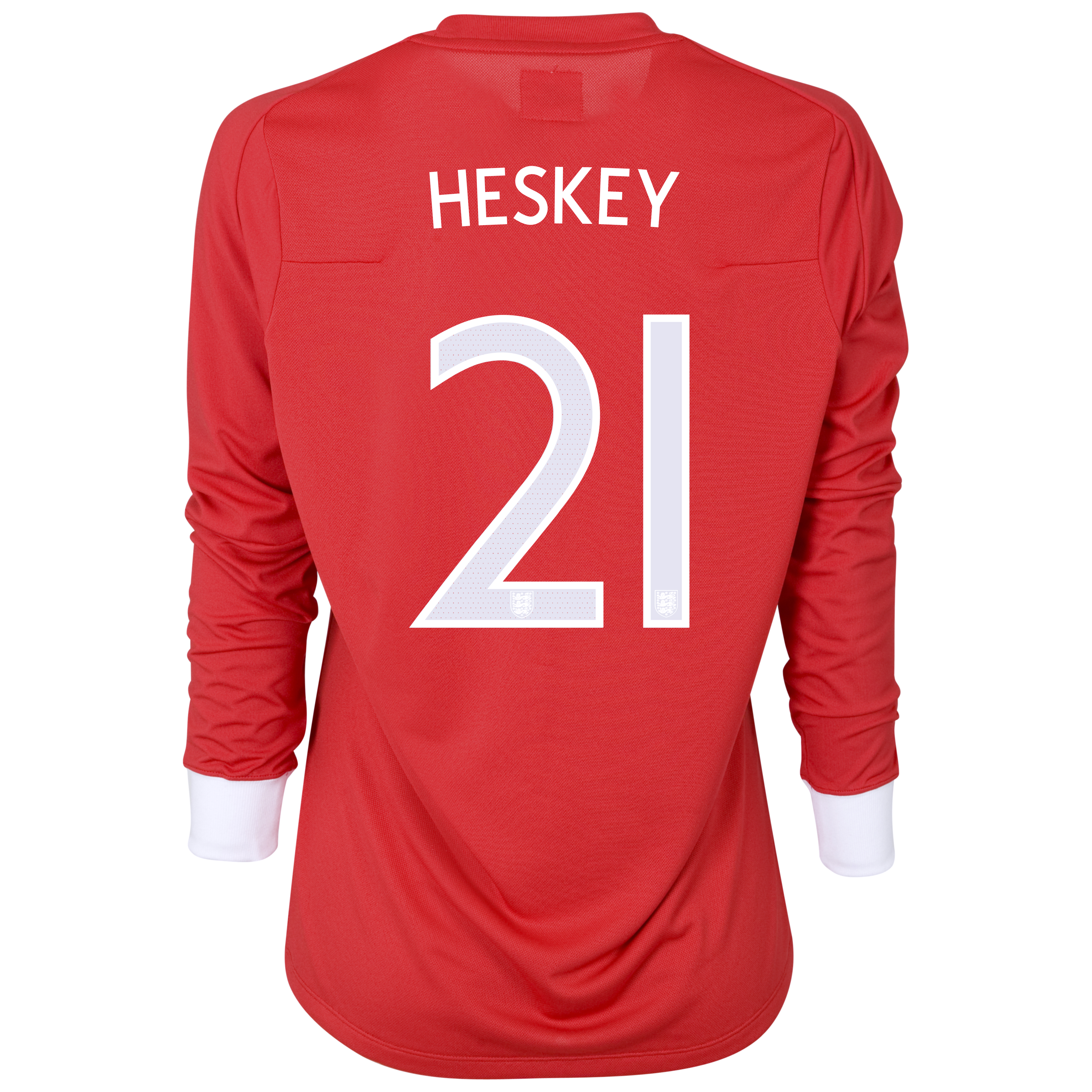 England Away Shirt 2010/12 with Heskey 21 printing - L/S - Womens