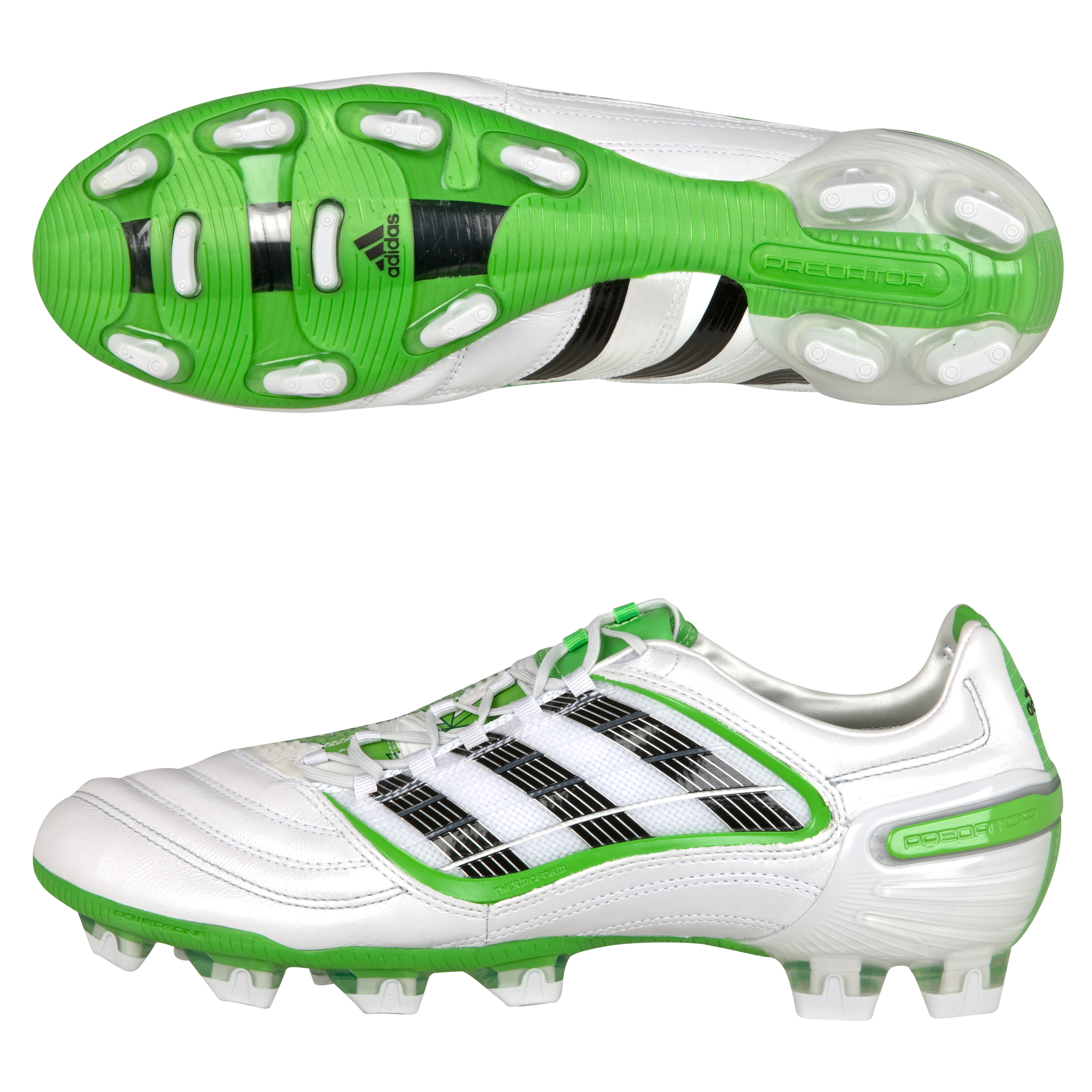 adidas UEFA Champions League Predator X TRX Firm Ground Football Boots Run Wht MetBlackMaccaw Green Met