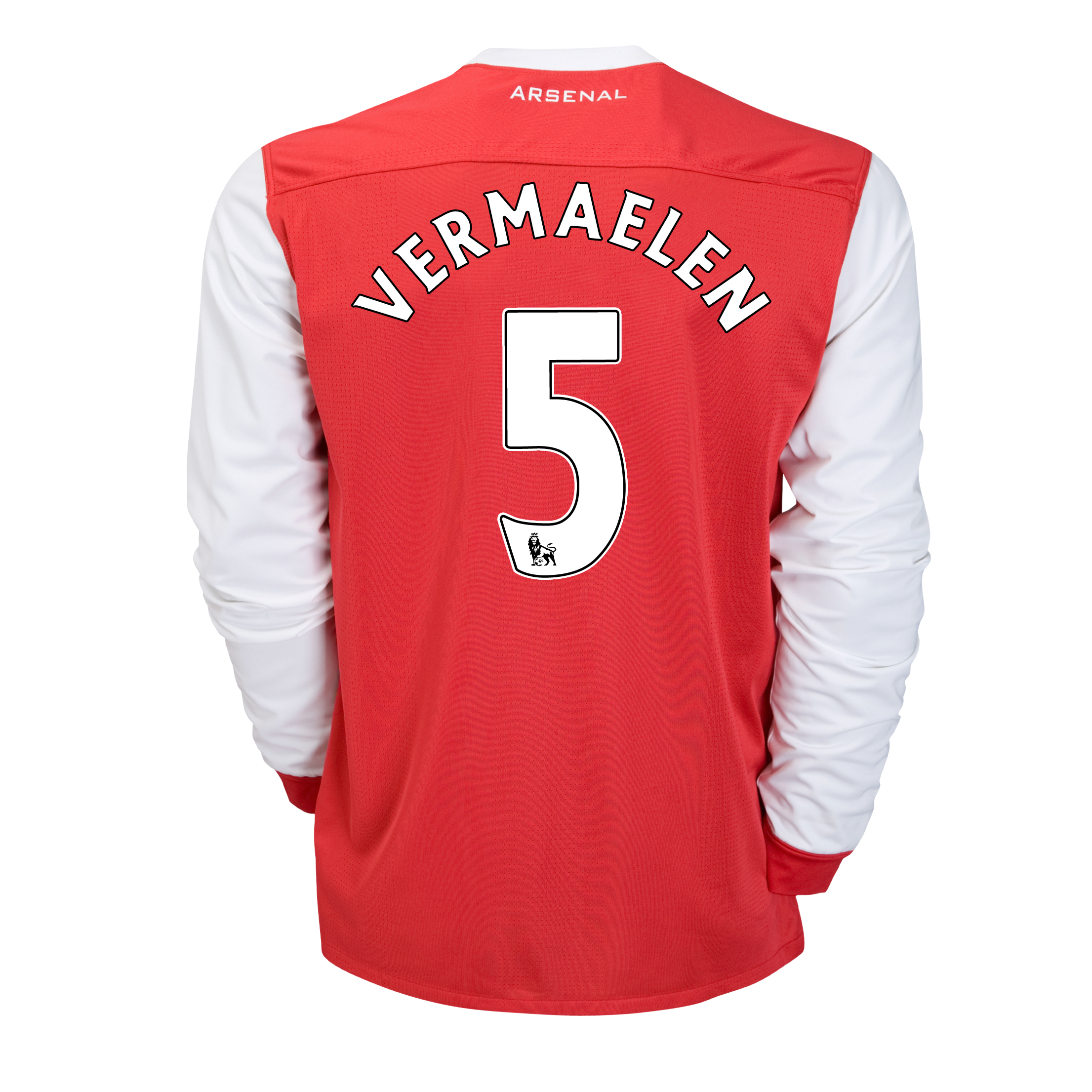 Arsenal Home Shirt 2010~11 with Vermaelen 5 printing Long Sleeved