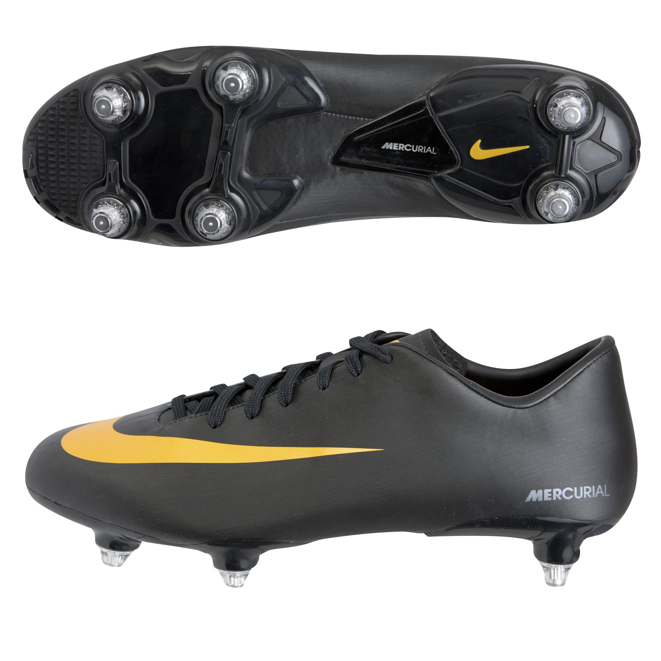 Nike Mercurial Victory Soft Ground Football Boots - Black/Circuit Orange/Black.
