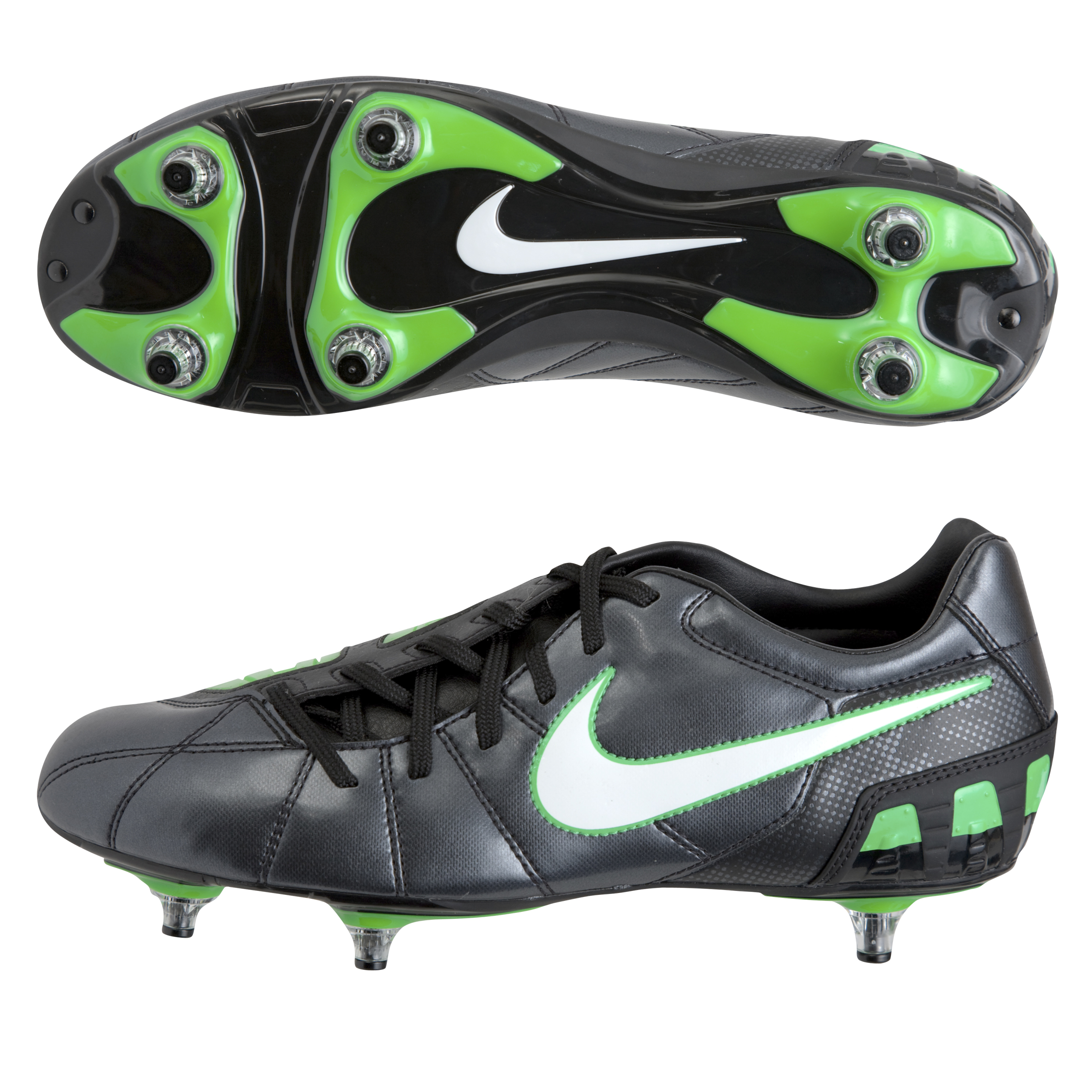 Nike Total90 Shoot III Soft Ground Football Boots - Black/White/Electric Green.