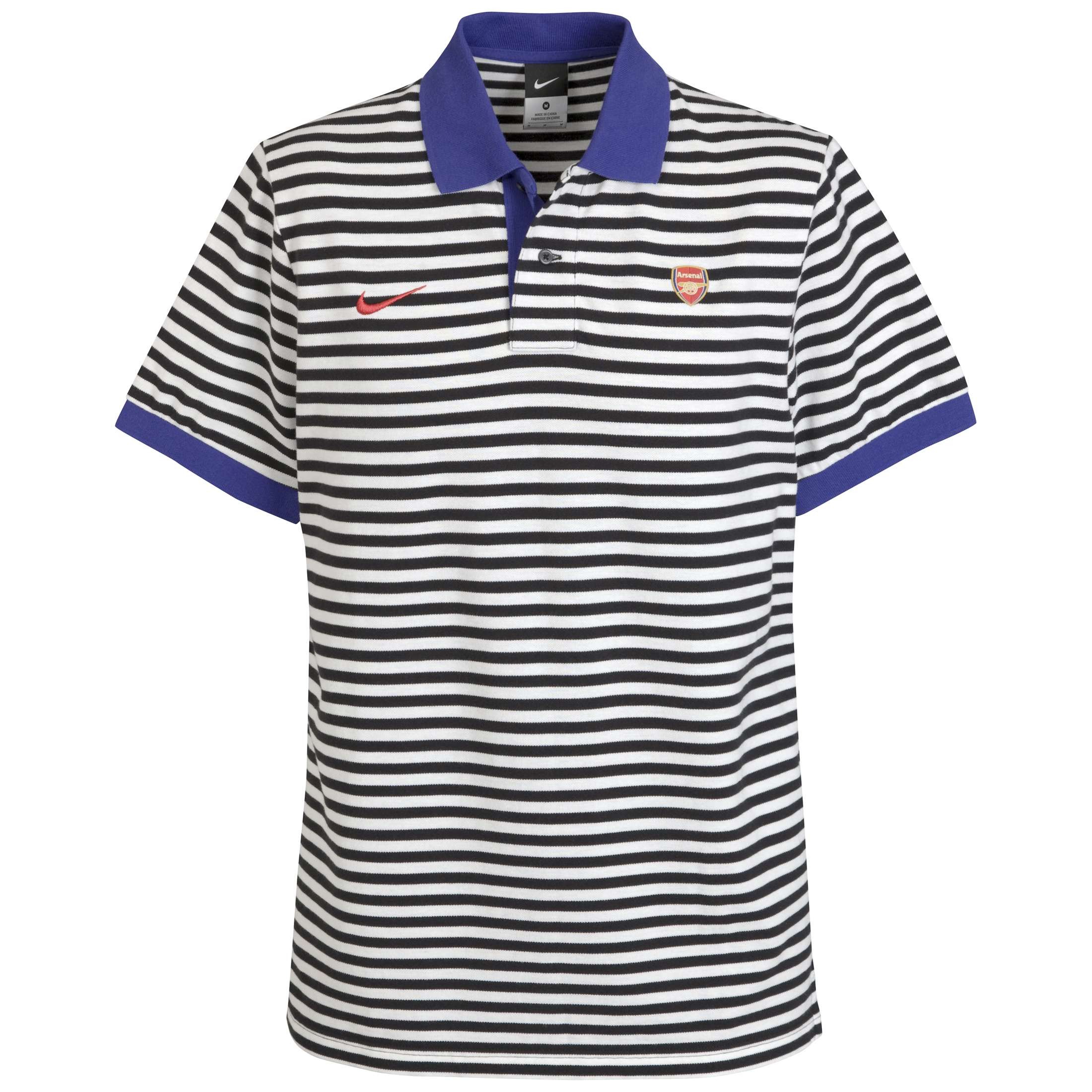 Arsenal Authentic Grand Slam Polo Black~White~Light Concord