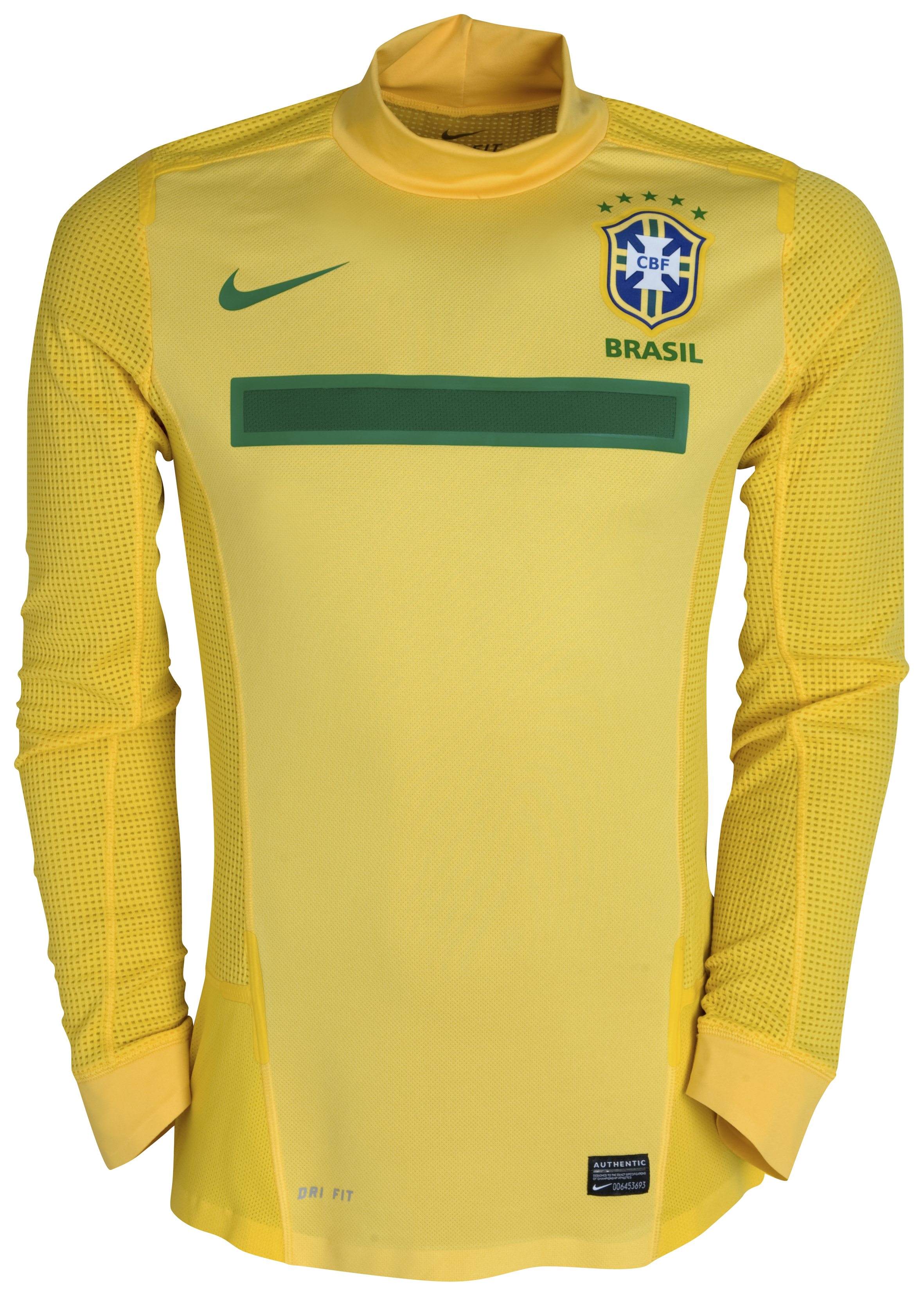 Brazil Authentic Home Shirt 2011 Long Sleeved