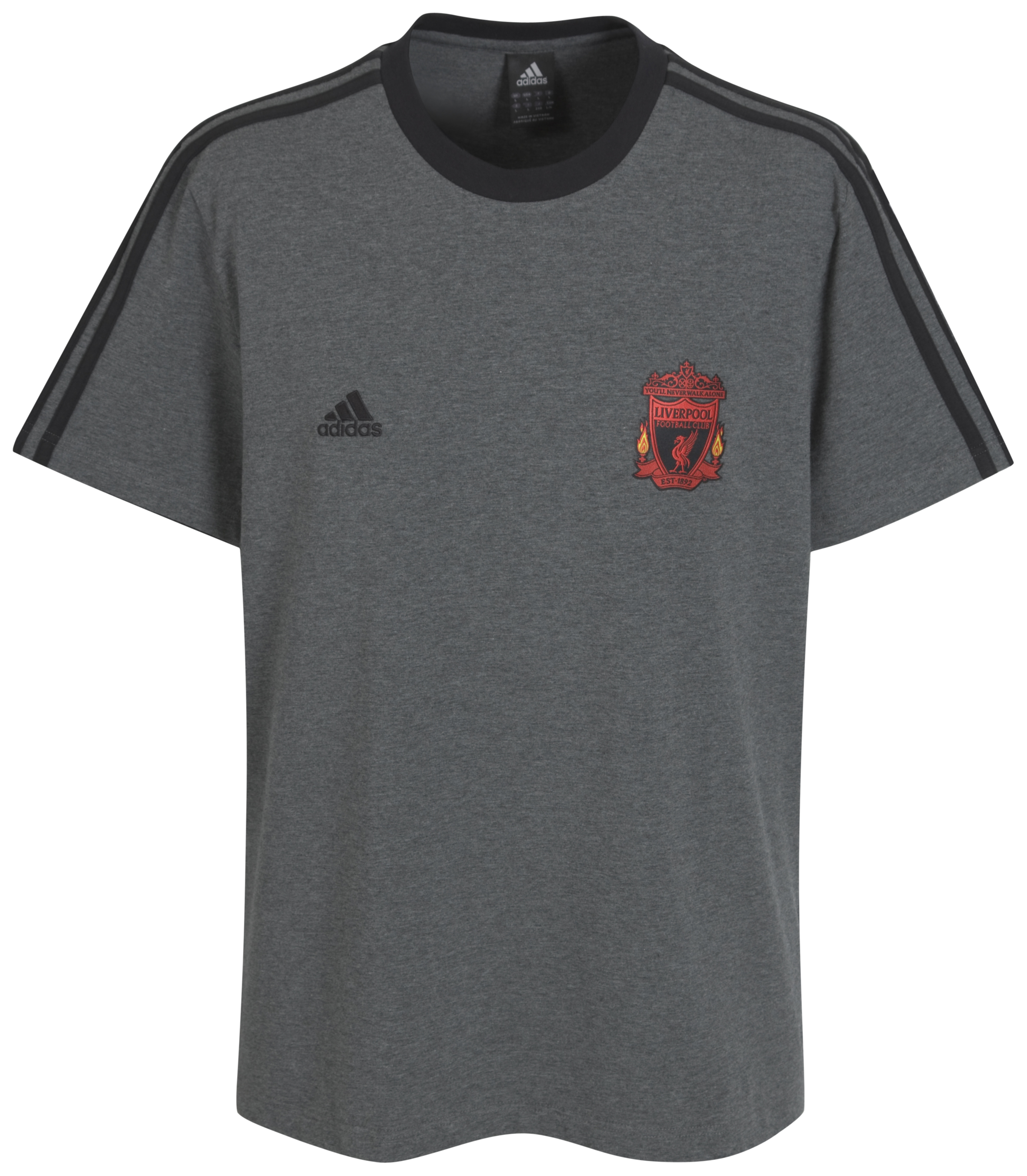 adidas Liverpool Core T-Shirt - Dark Grey Heather/Black