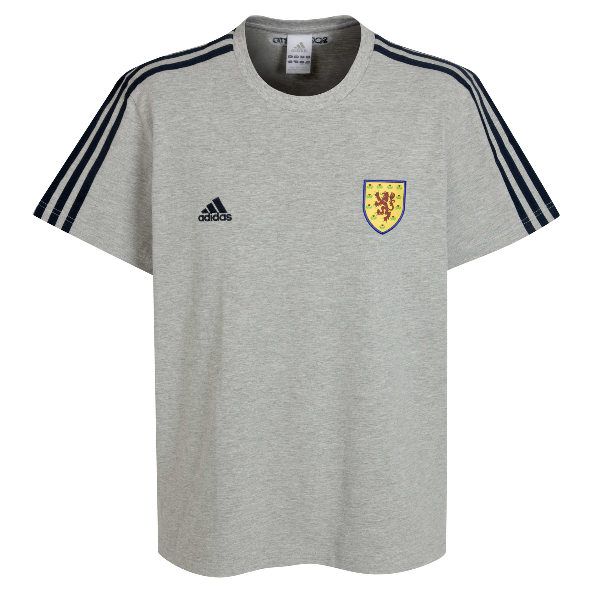 adidas Scotland Core T Shirt Medium Grey Heather Dark Navy