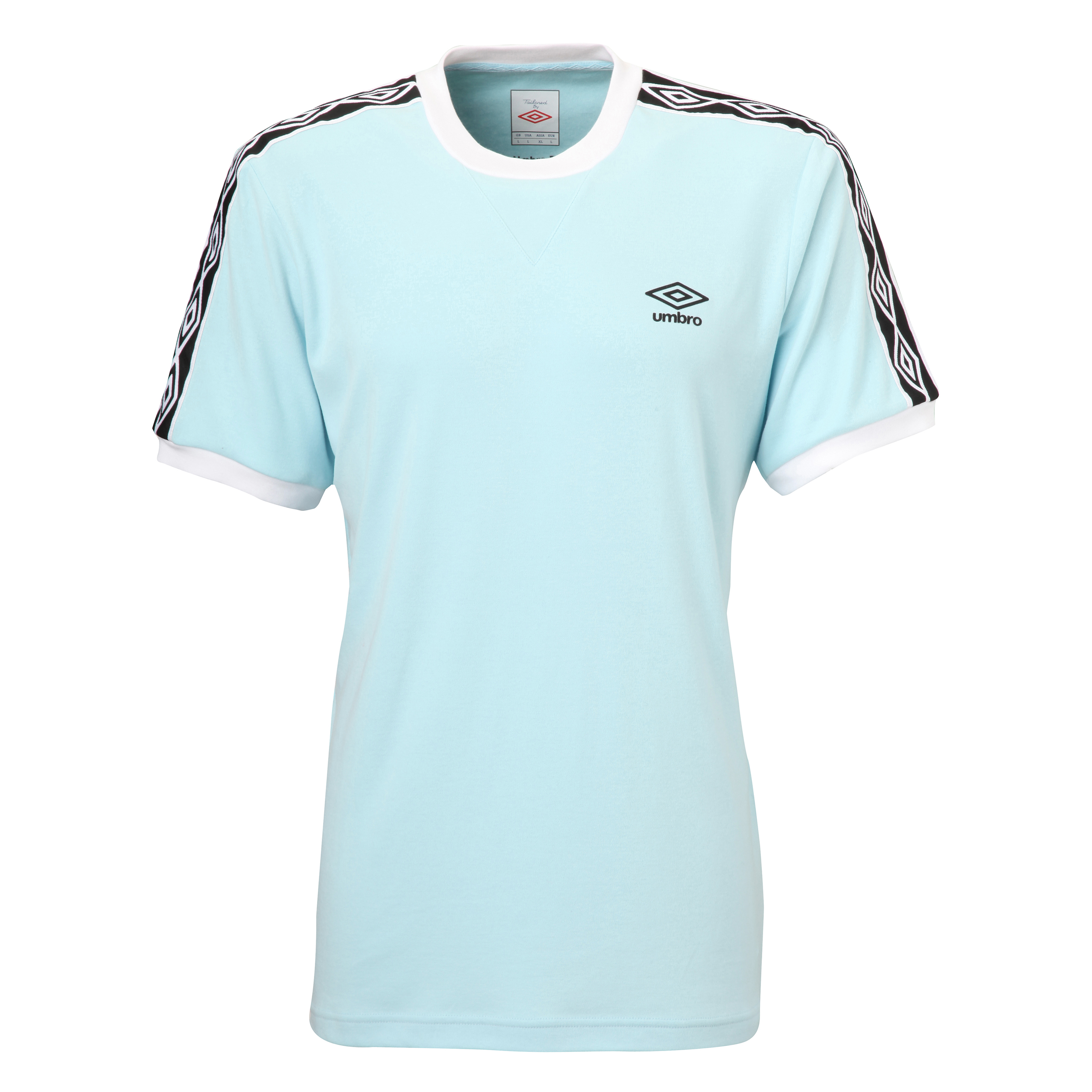 Umbro Diamond Ringer T-Shirt - Crystal Blue/White.