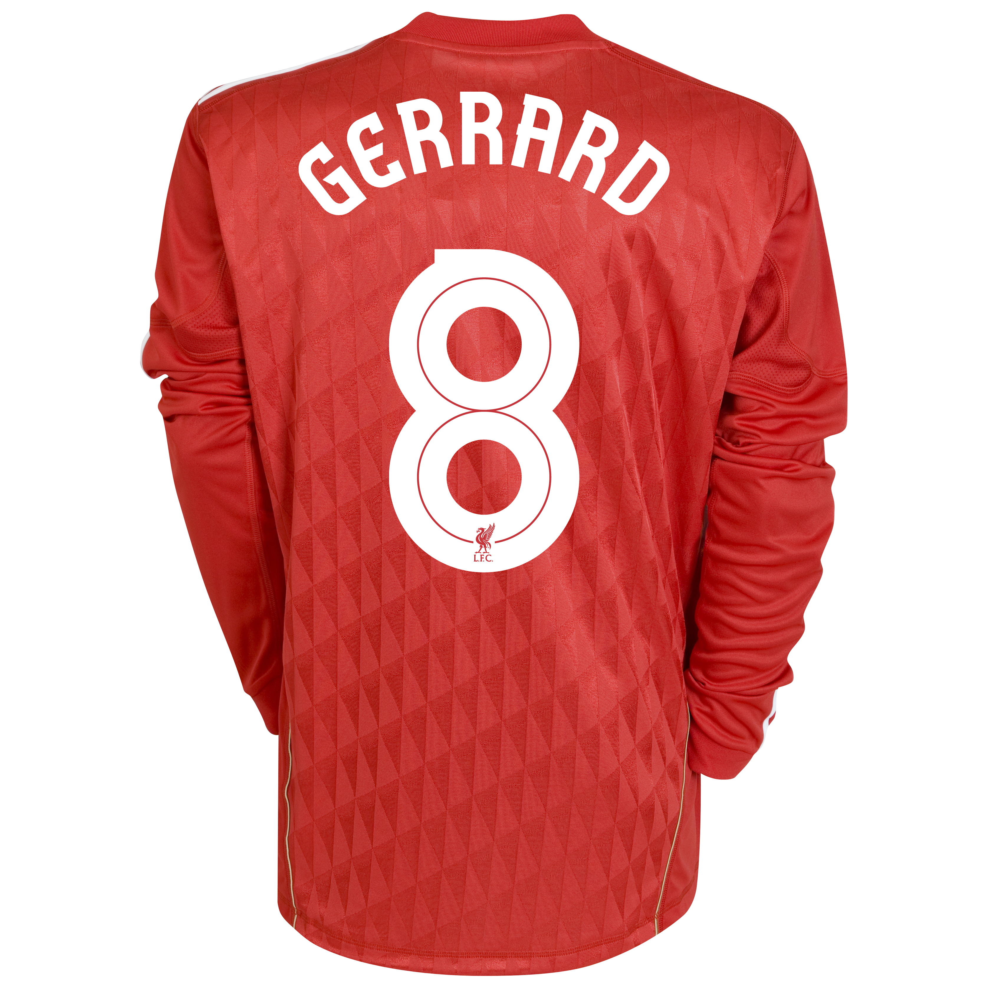 Liverpool Europa League Home Shirt 2010/12 with Gerrard 8 printing - Long Sleeved