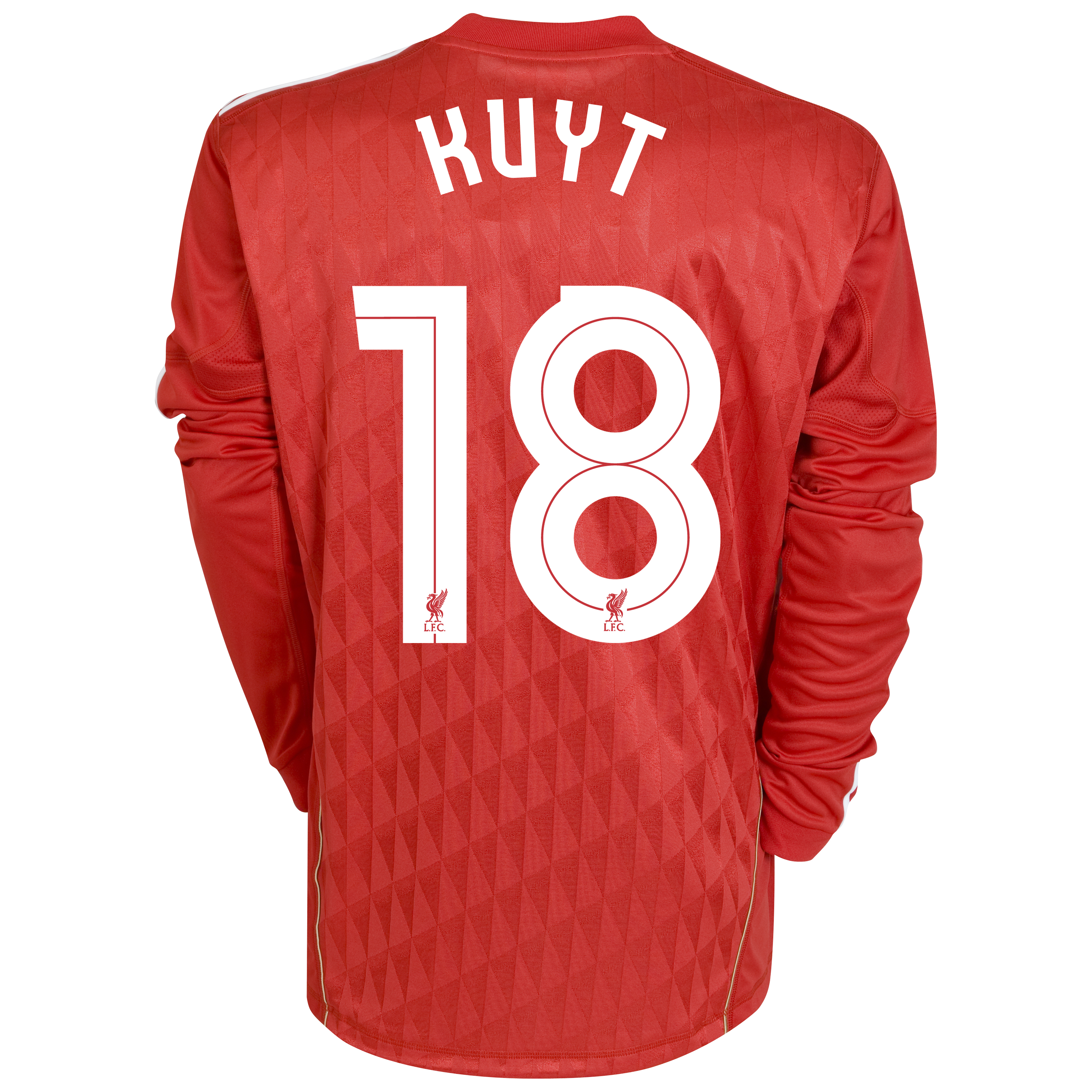 Liverpool Europa League Home Shirt 2010/12 with Kuyt 18 printing - Long Sleeved