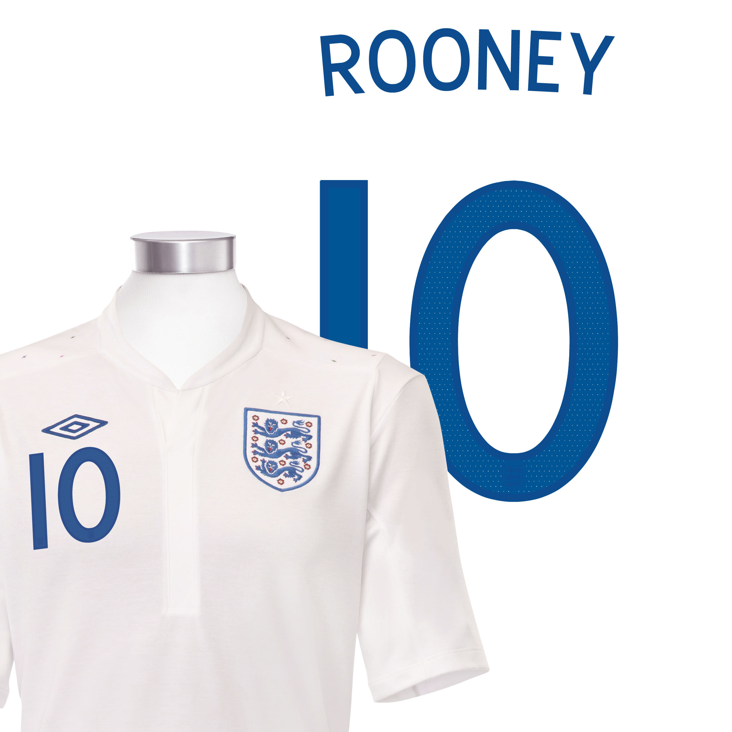 England Home Shirt 2010 with Rooney 10 printing England Home Shirt 2010 with Rooney 10 printing Small Image