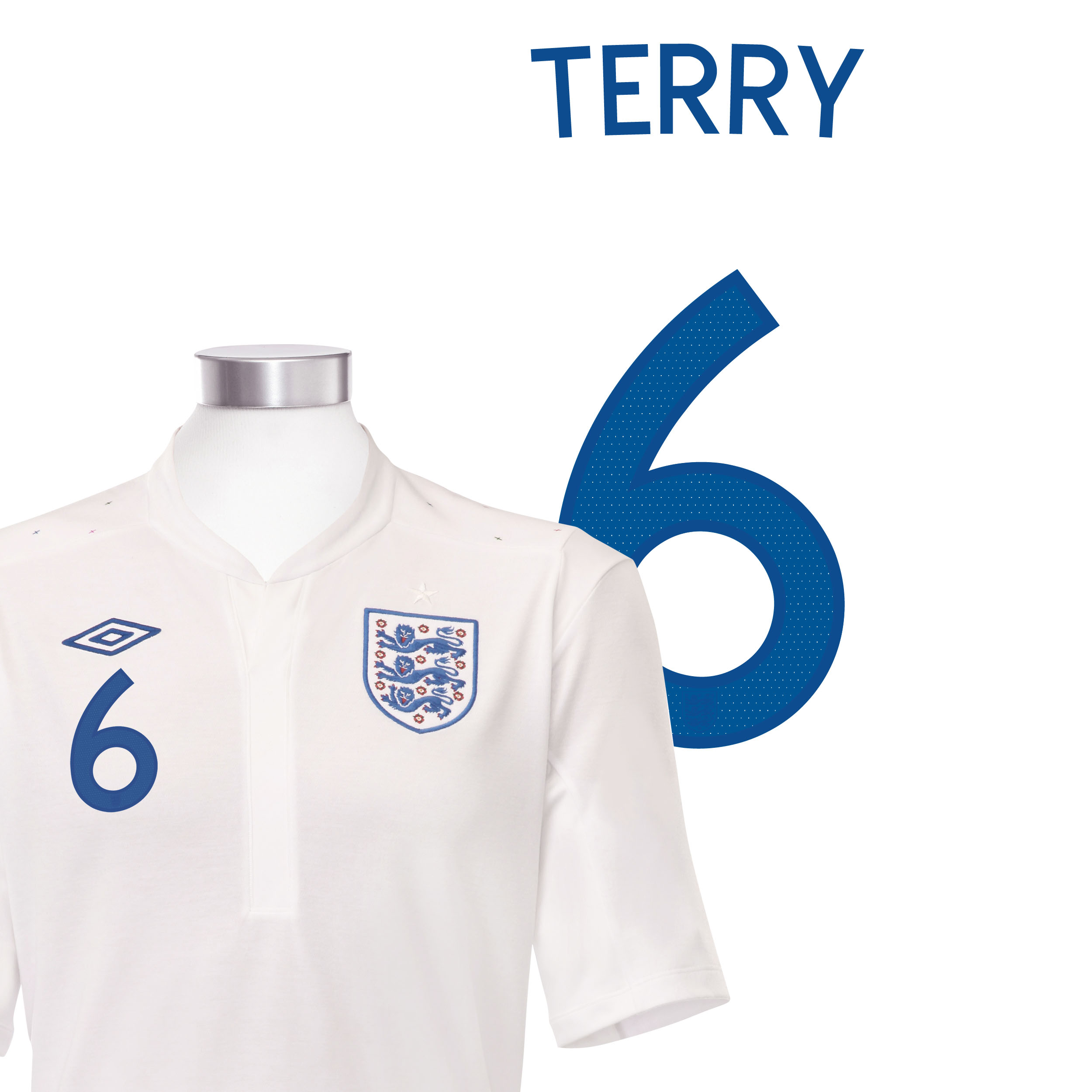 England Home Shirt 2010 with Terry 6 printing England Home Shirt 2010 with Terry 6 printing Small Image