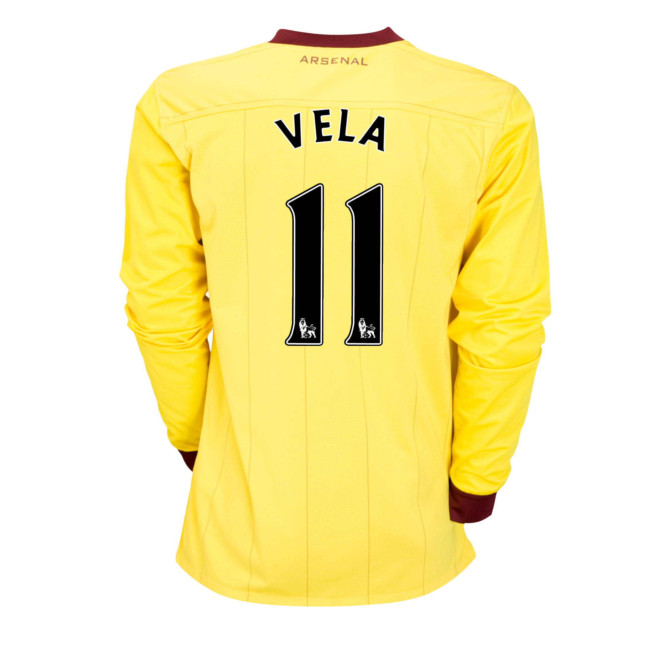 Arsenal Away Shirt 2010~11 with Vela 11 Printing Long Sleeved Kids