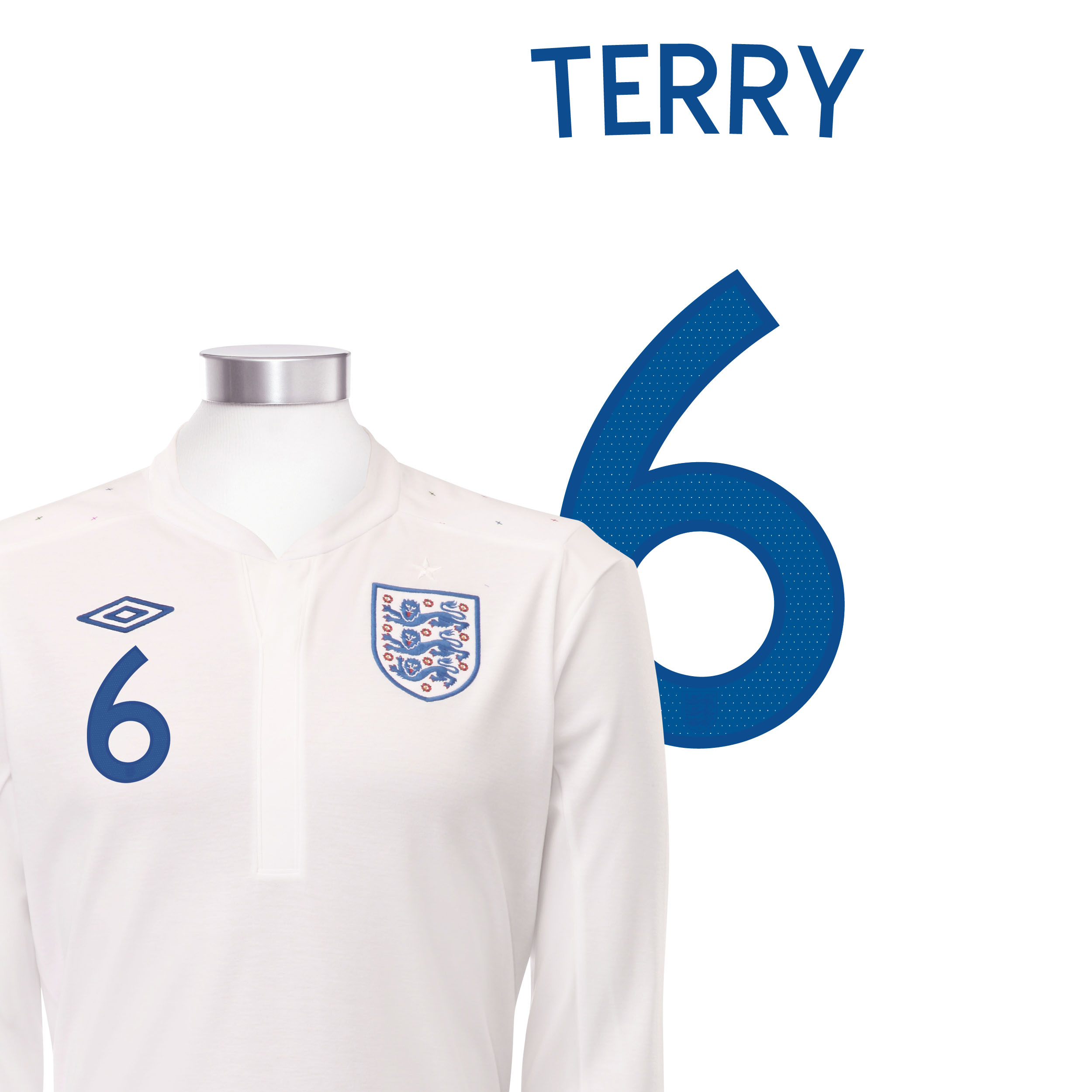 England Home Shirt 2010 - Long Sleeved with Terry 6 printing England Home Shirt 2010 - Long Sleeved with Terry 6 printing Small Image