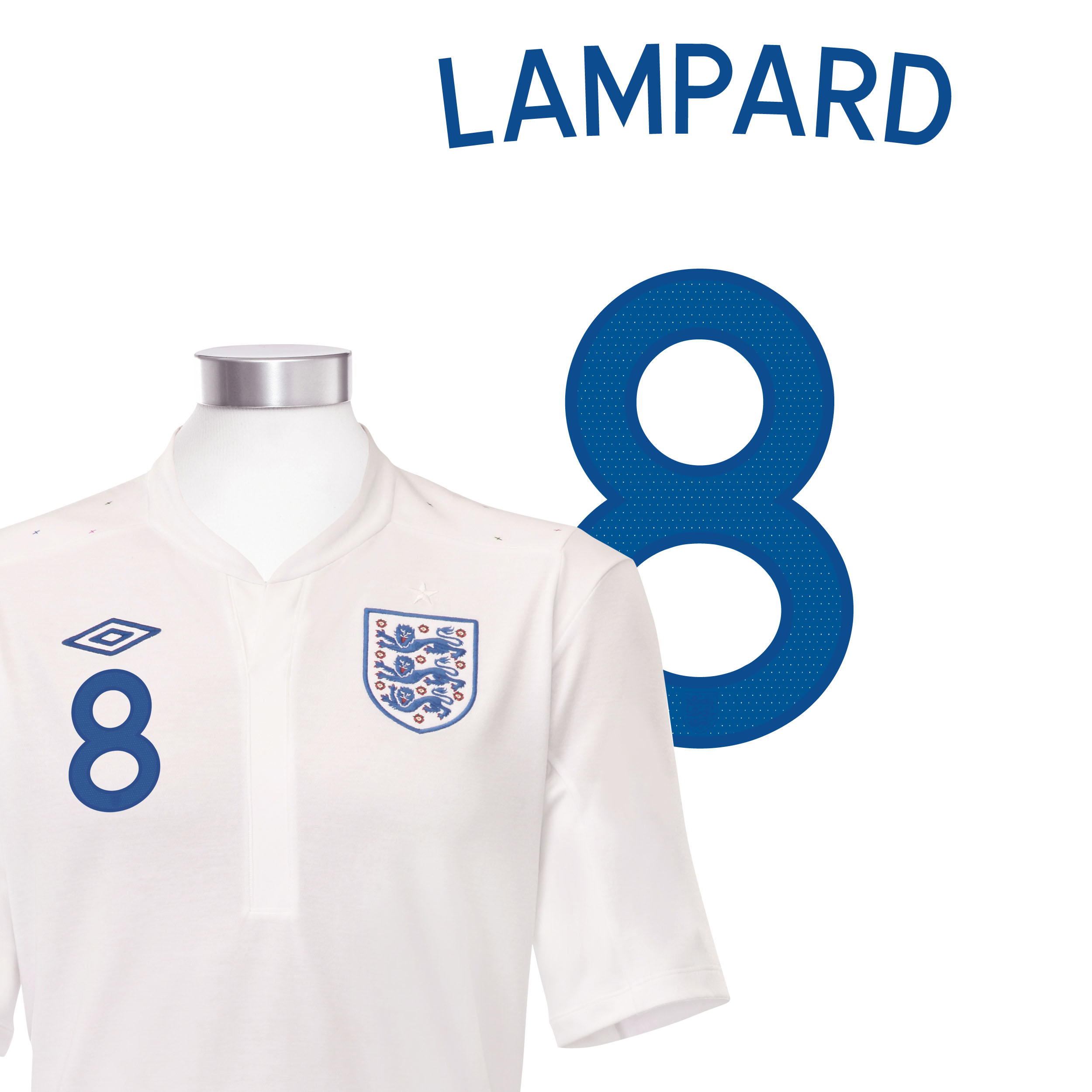 England Home Shirt 2010 Girls with Lampard 8 printing