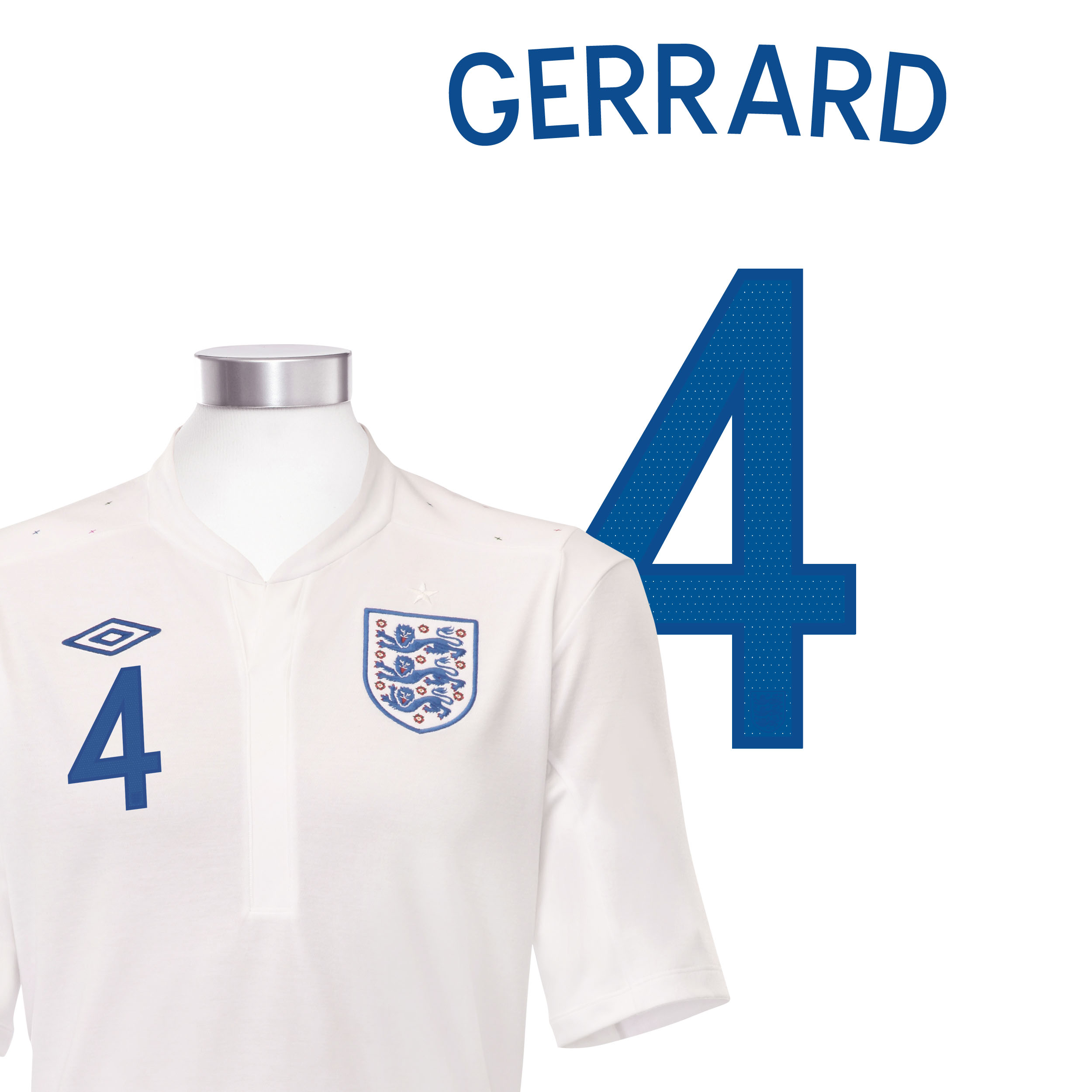 <br>England Home Shirt 2010 Girls with Gerrard 4 printing