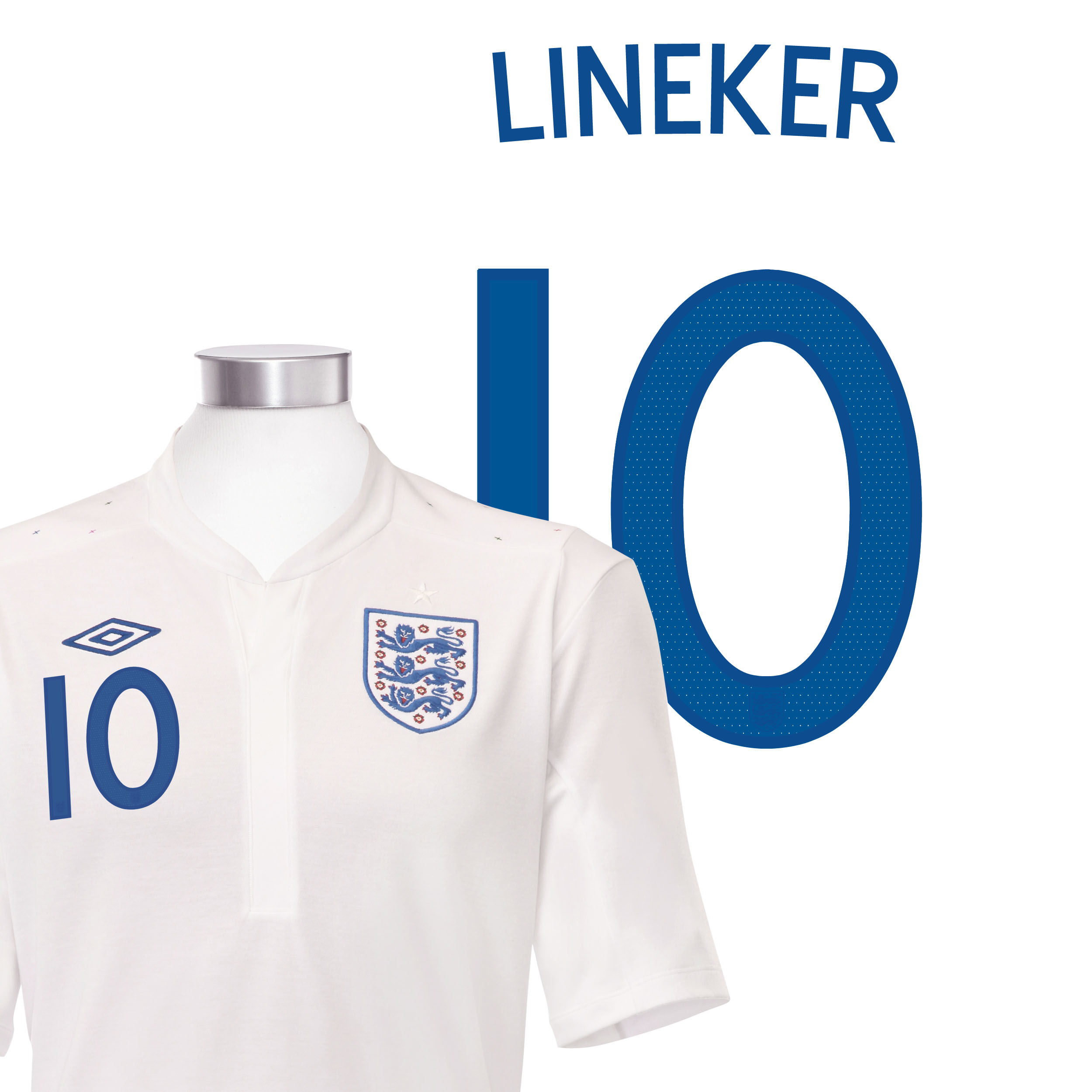 England Home Shirt 2010 Girls with Lineker 10 printing