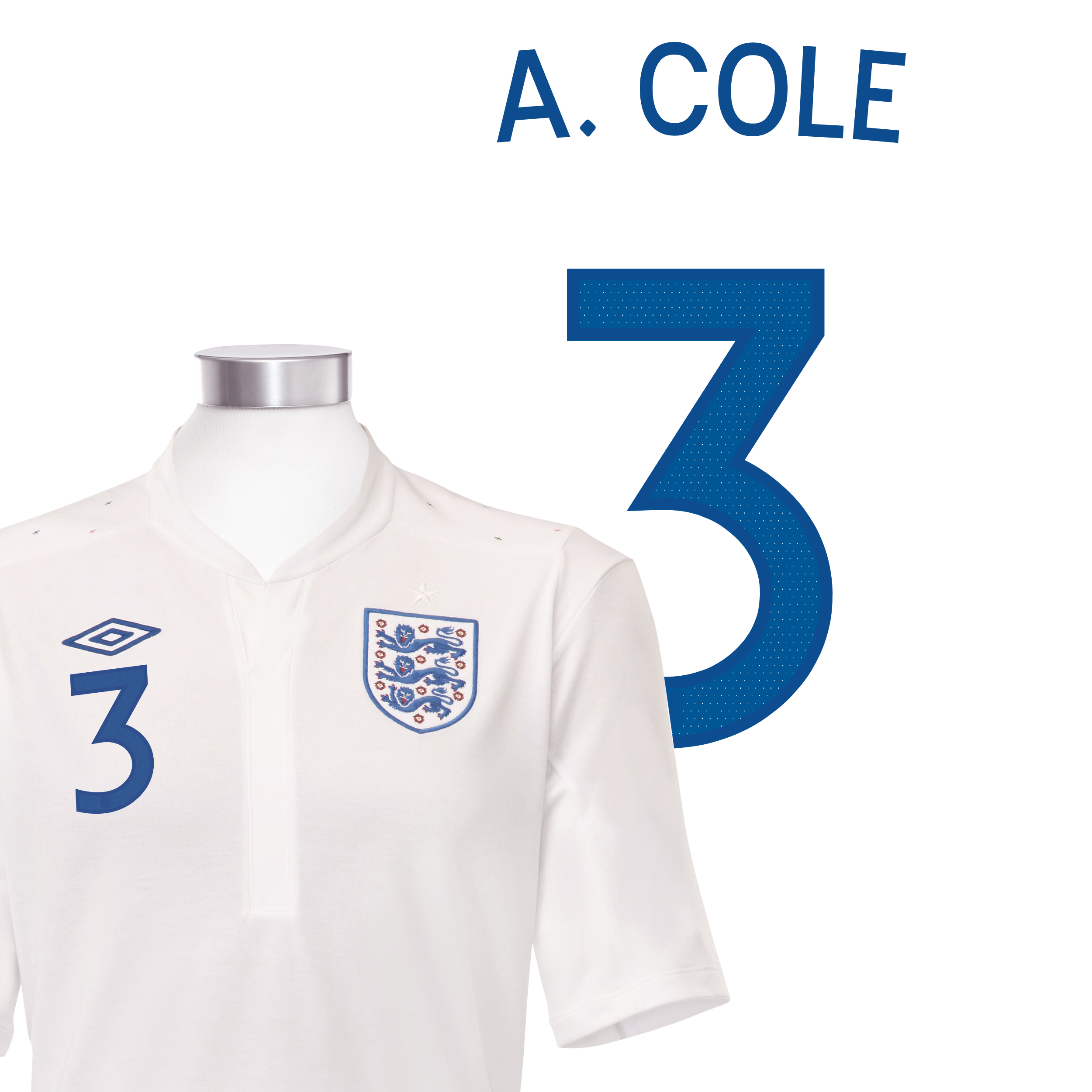 England Home Shirt 2010 with A.Cole 3 printing England Home Shirt 2010 with A.Cole 3 printing Small Image