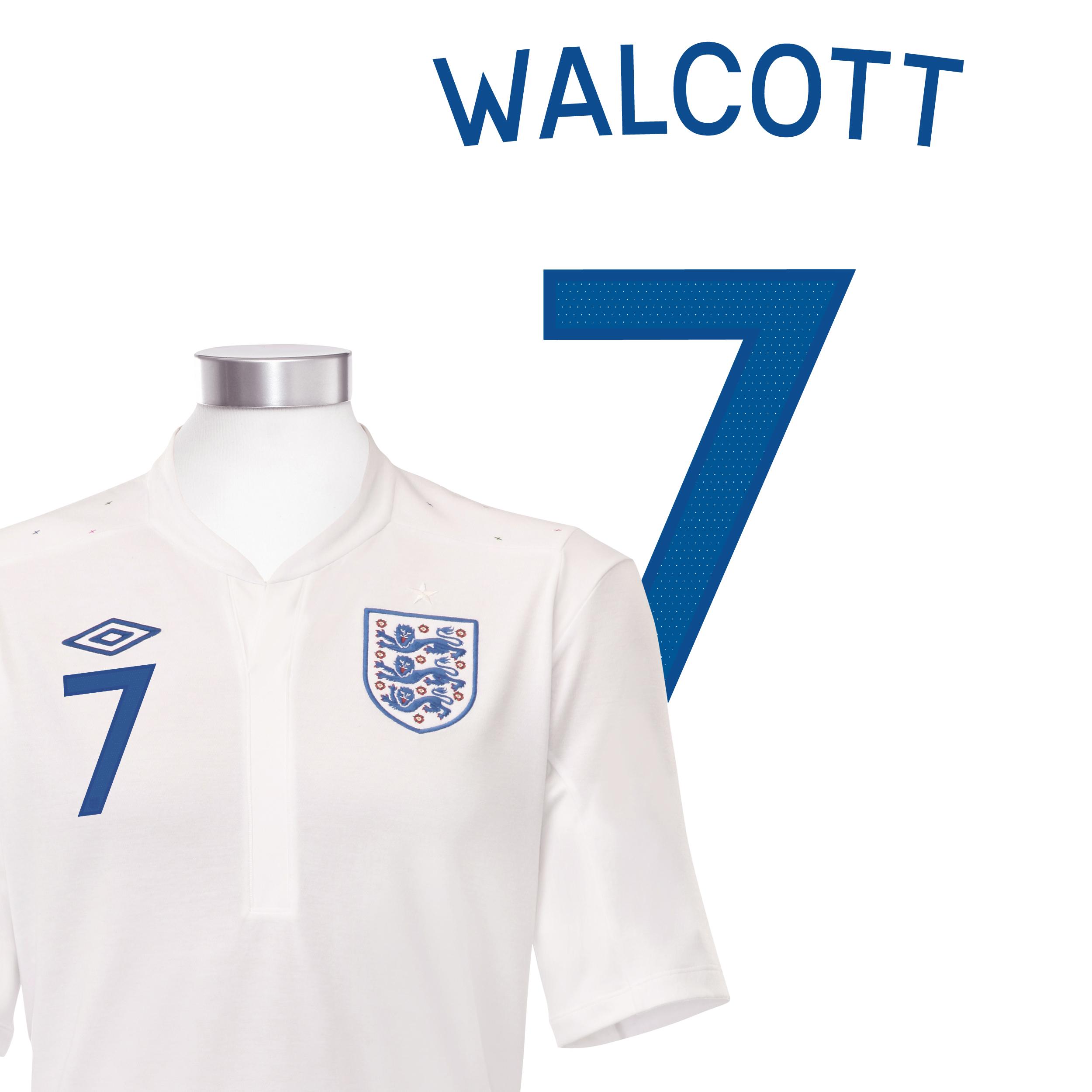 England Home Shirt 2010 with Walcott 7 printing England Home Shirt 2010 with Walcott 7 printing Small Image