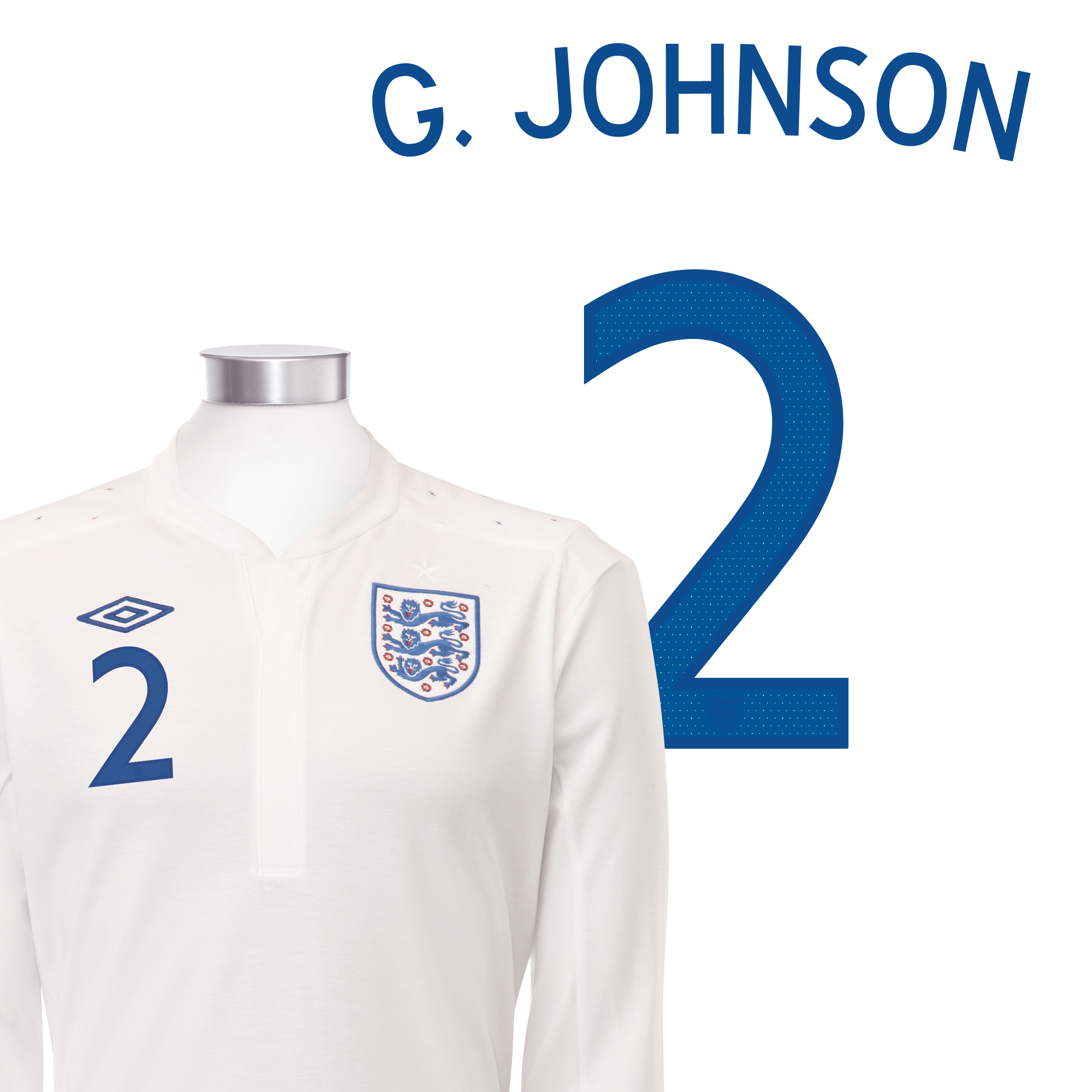 England Home Shirt 2010 - Long Sleeved with G.Johnson 2 printing England Home Shirt 2010 - Long Sleeved with G.Johnson 2 printing Small Image