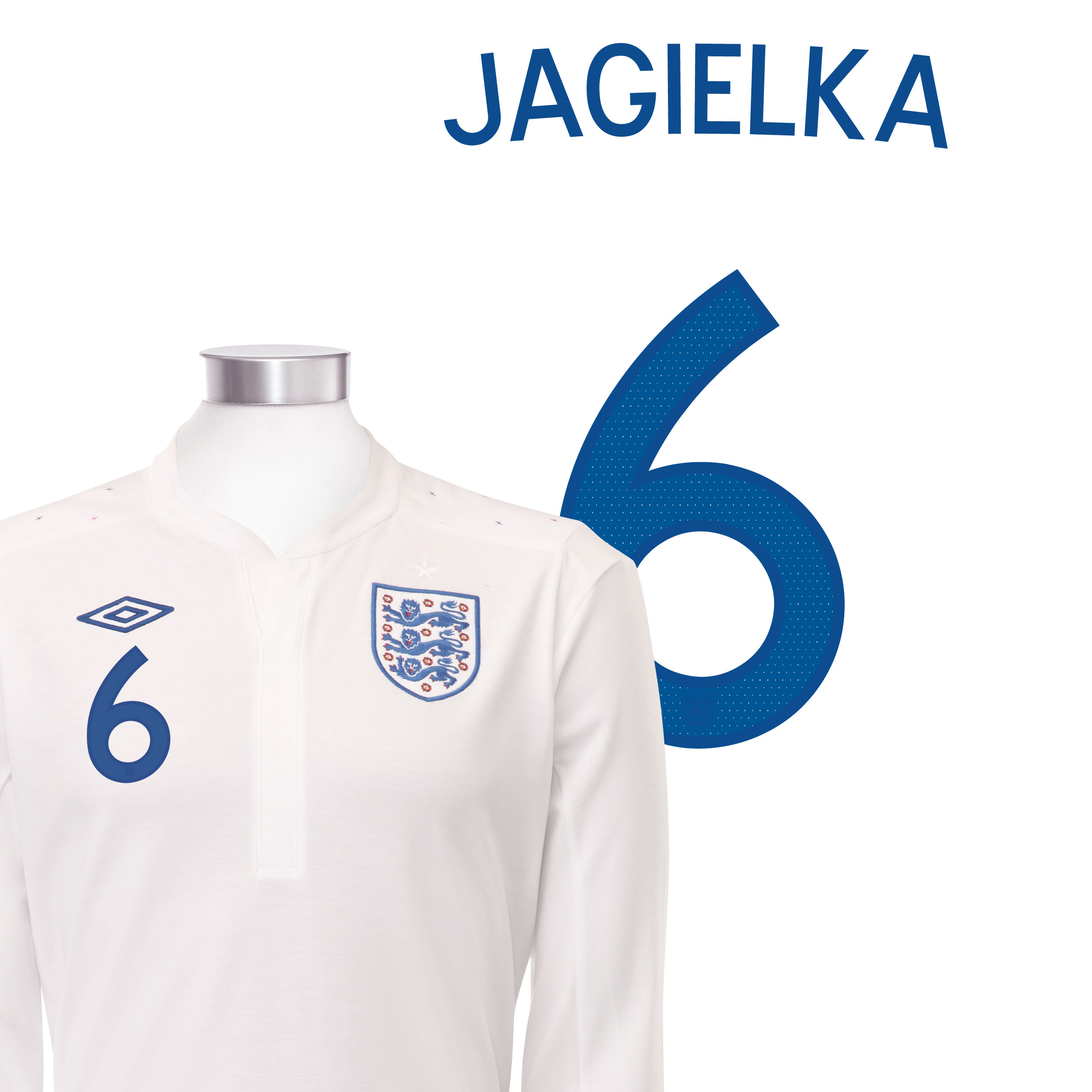 England Home Shirt 2010 - Long Sleeved with Jagielka 6 printing England Home Shirt 2010 - Long Sleeved with Jagielka 6 printing Small Image