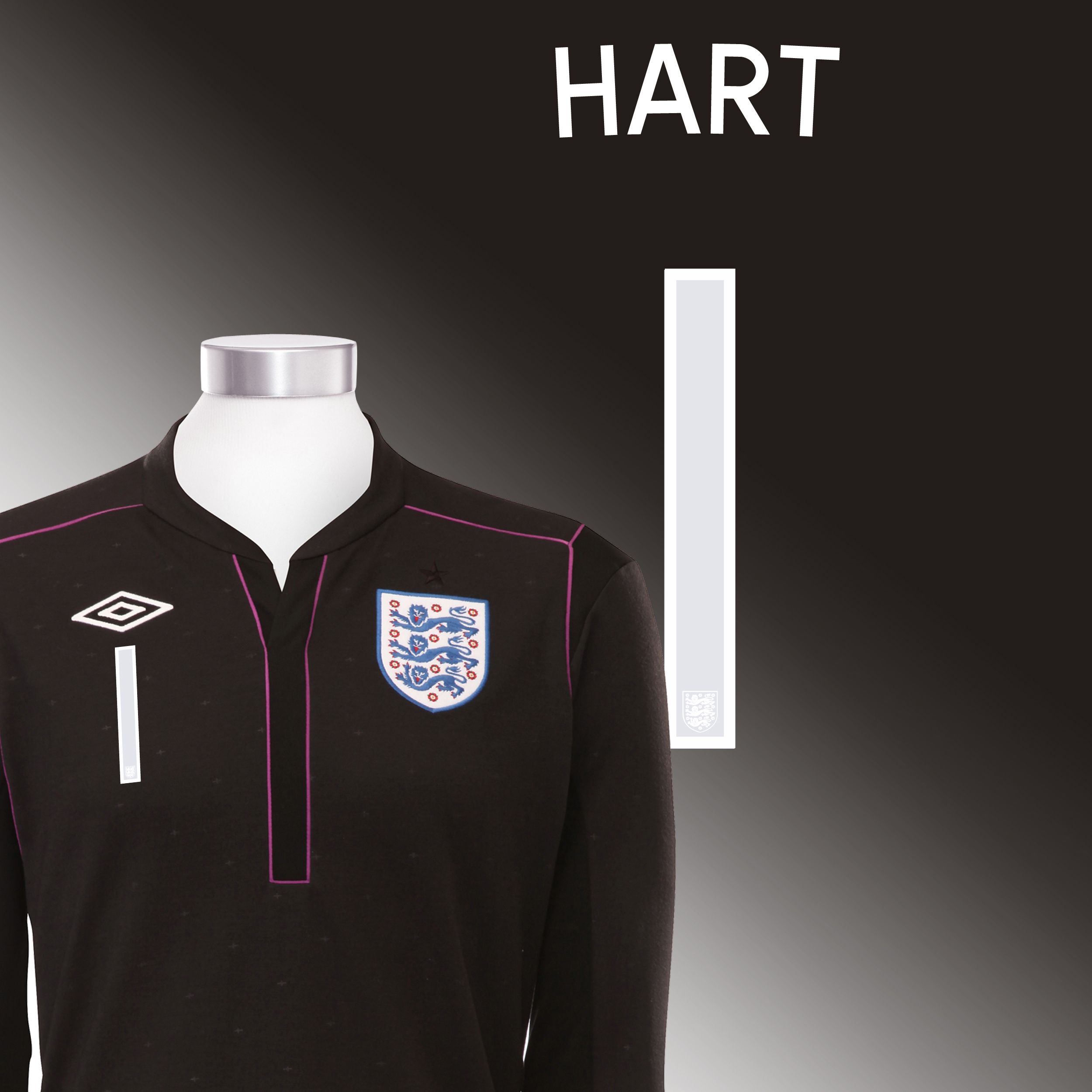 England Home Goalkeeper Shirt 2010 Long Sleeved Kids with Hart 1 printing