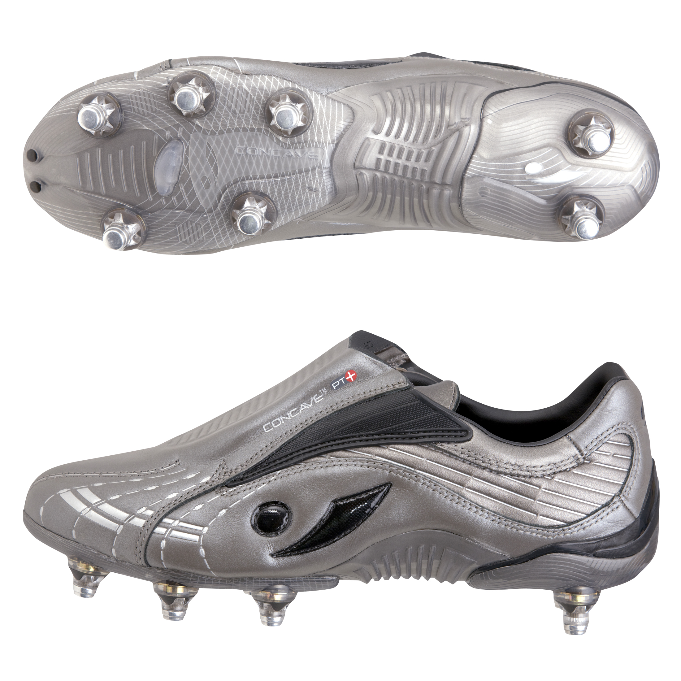 Concave PT+ Soft Ground Football Boots - Titanium.