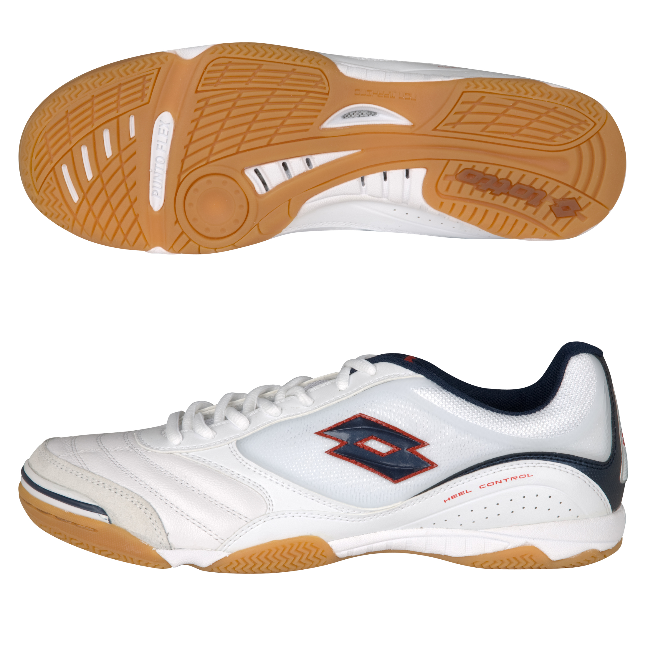 Lotto Futsal Pro IV Indoor Football Trainers - White-Metal Blue Light