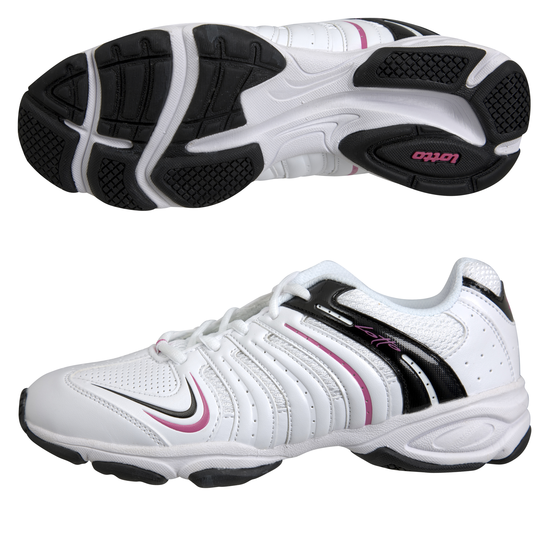 Lotto Newbeat II Trainers White~Super Pink Womens