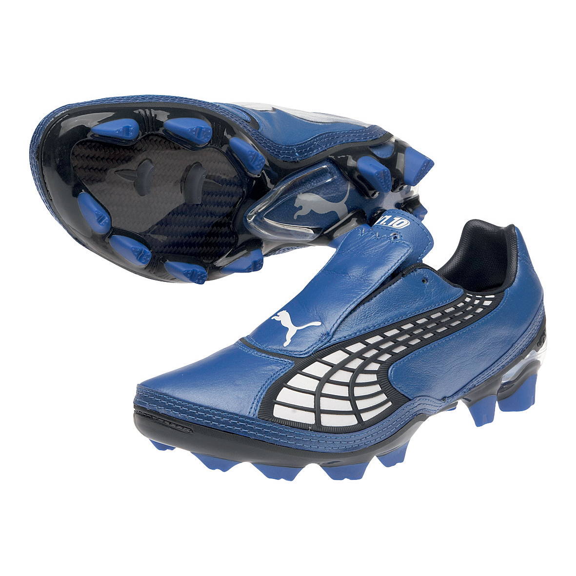 Puma v1.10 K i Firm Ground Football Boots - Olympian Blue/White-Ebony.